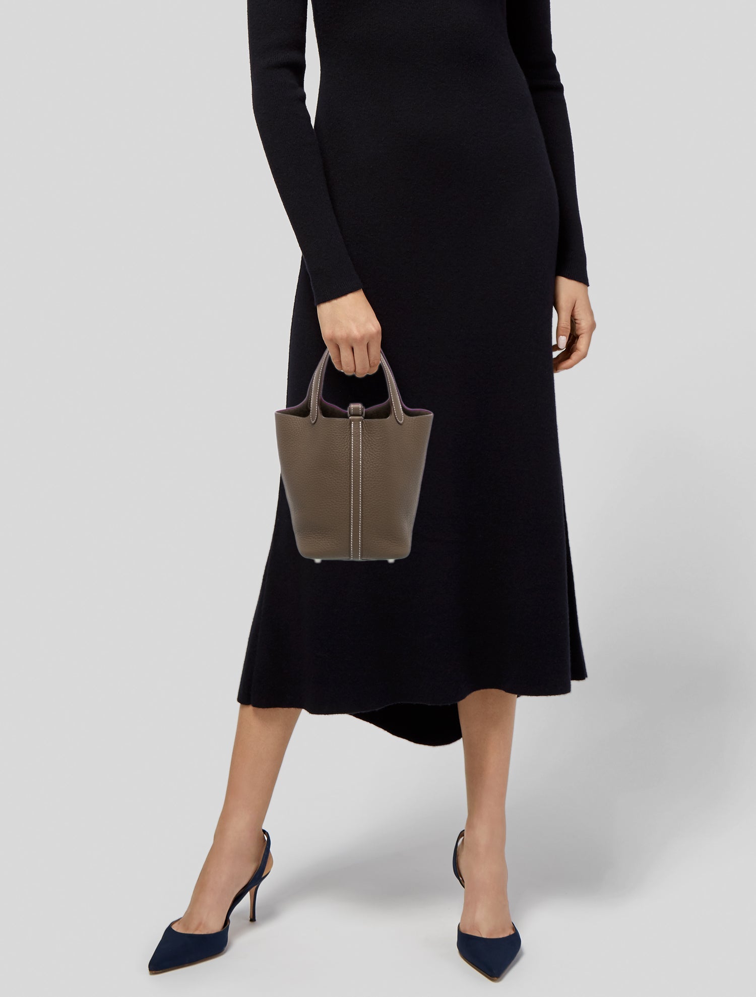Hermès 2025 Clemence Picotin Lock 18 - Grey Handle Bags, Handbags