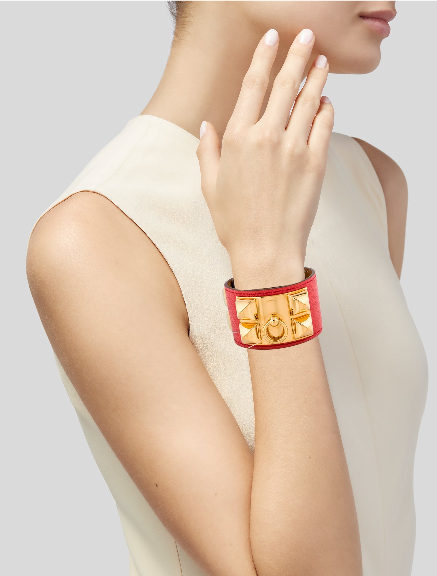 Hermès Leather Collier de Chien Bracelet
