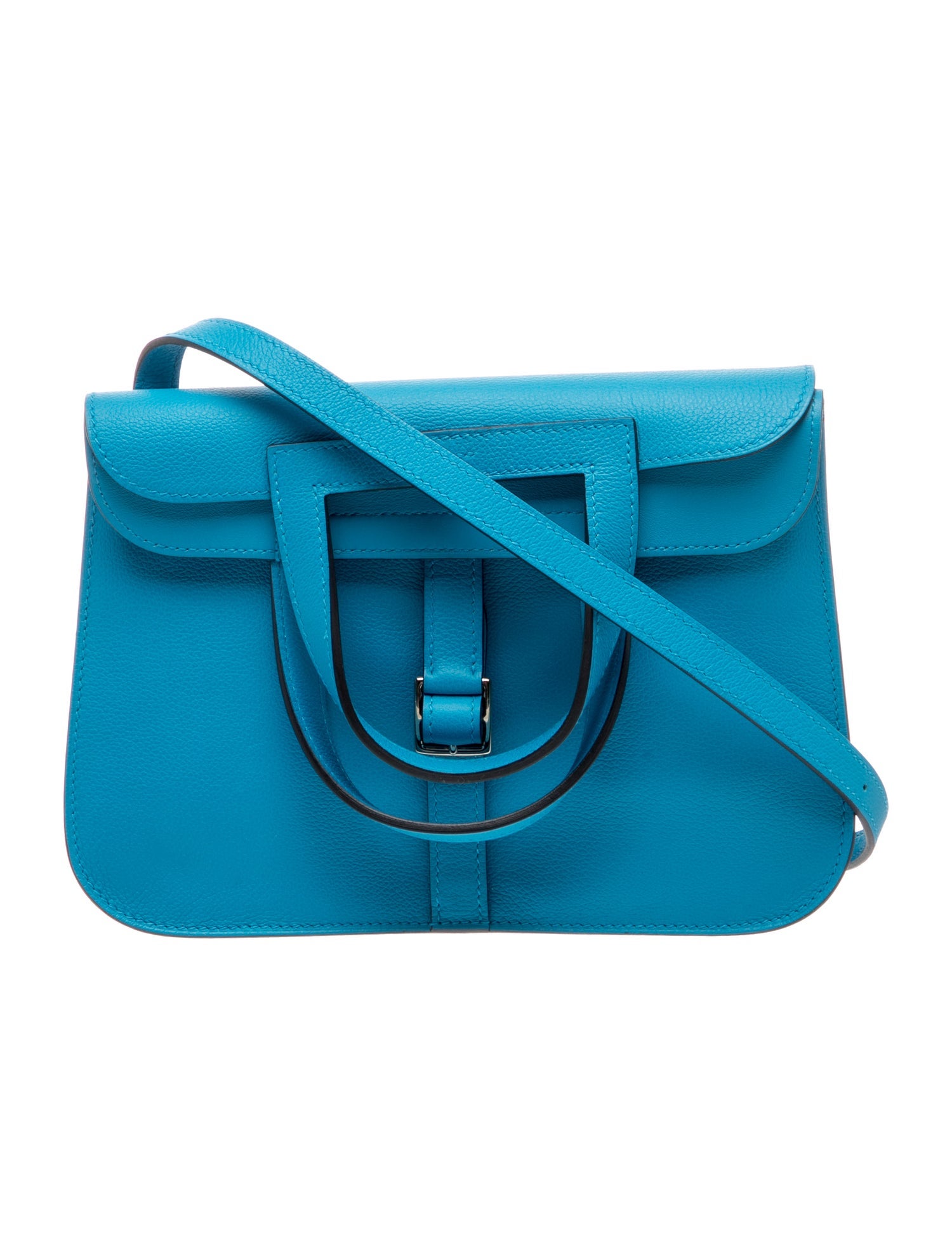 Hermès Evercolor Halzan 25 - Blue Shoulder Bags, Handbags