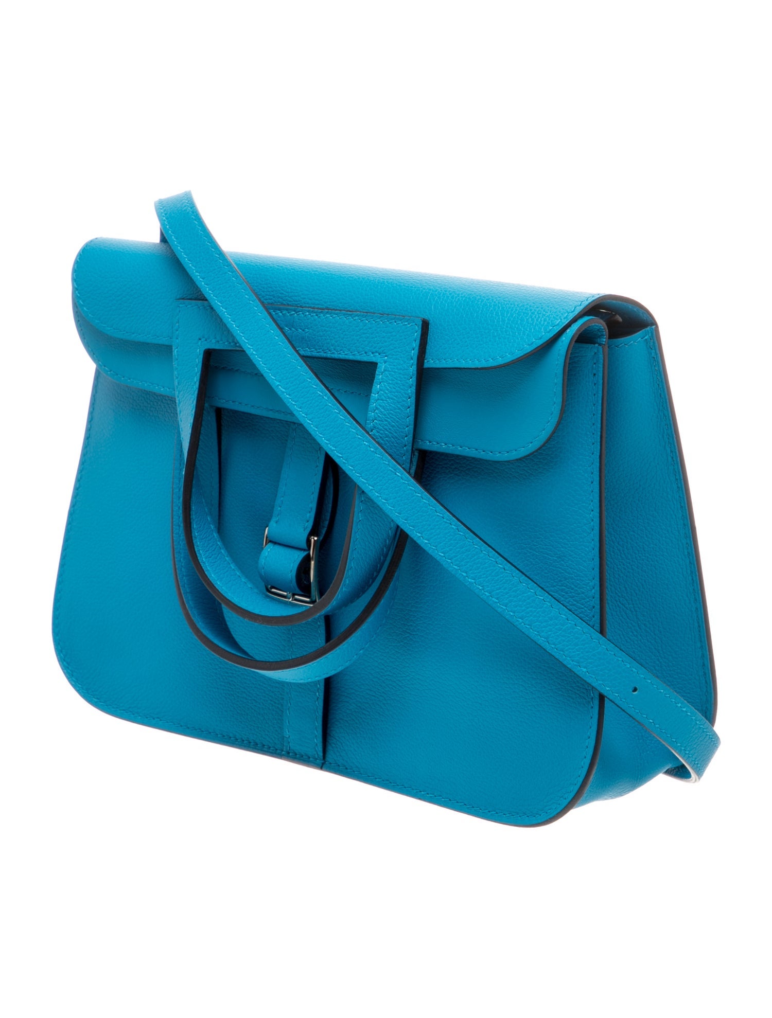 Hermès Evercolor Halzan 25 - Blue Shoulder Bags, Handbags