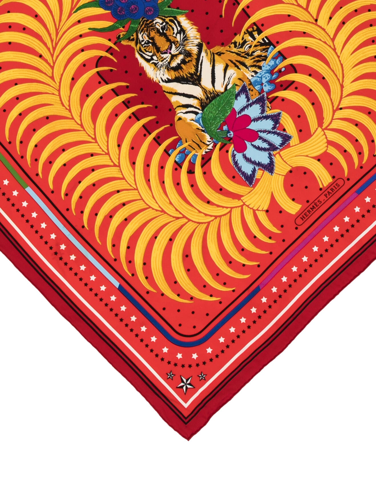 Hermès Tiger Royal Fleuri Silk Scarf