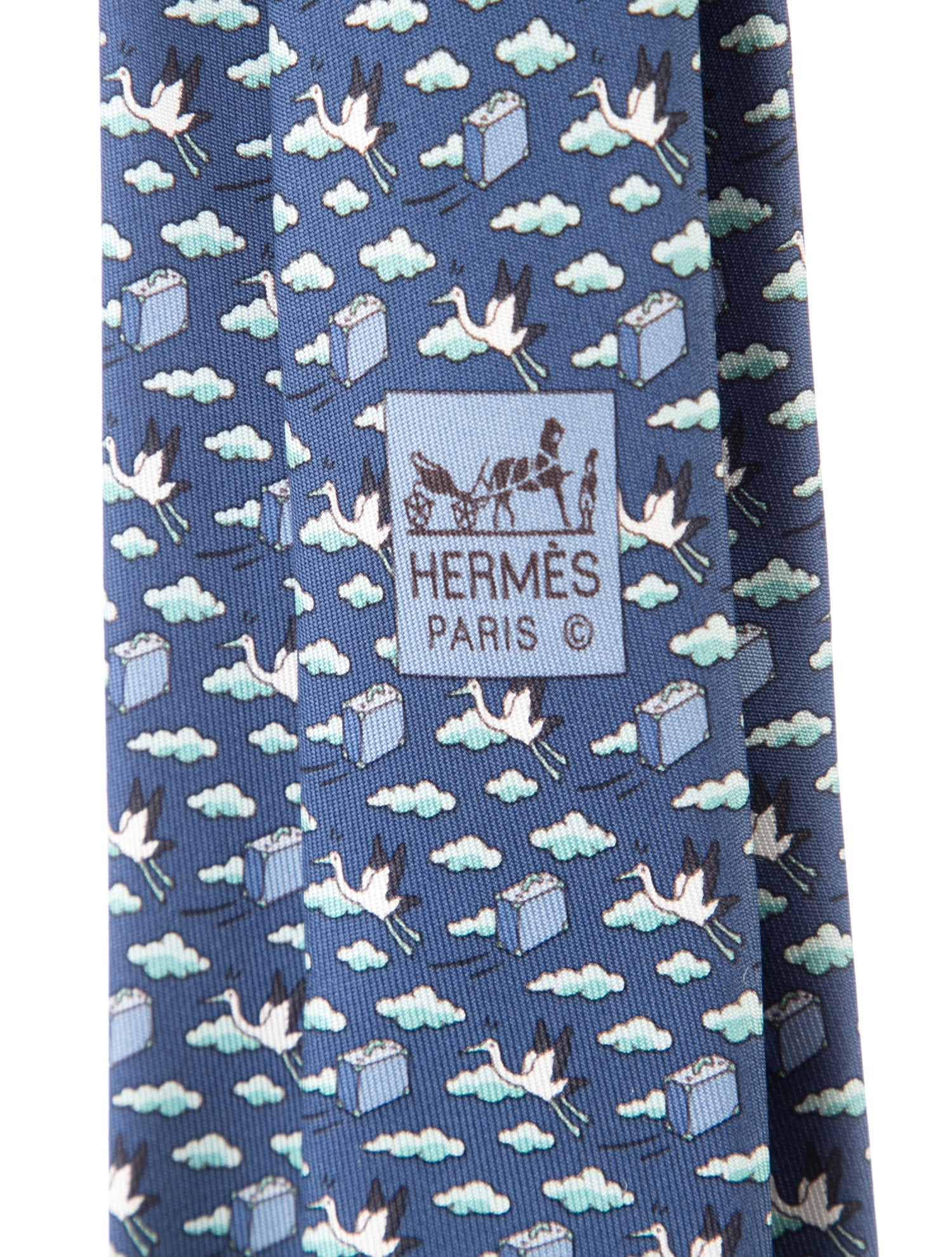 Hermès Pattern Printed Silk Tie