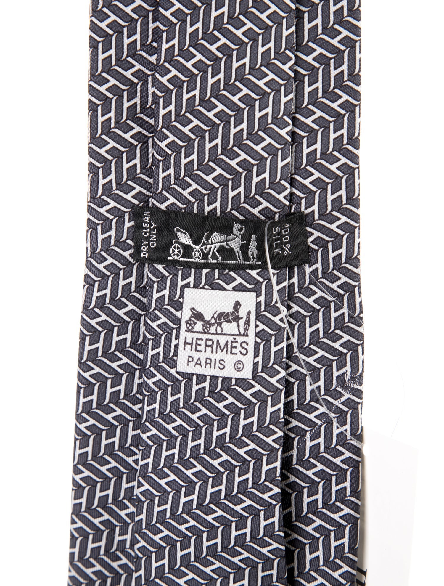 Hermès Geographic Patterned Neck Tie