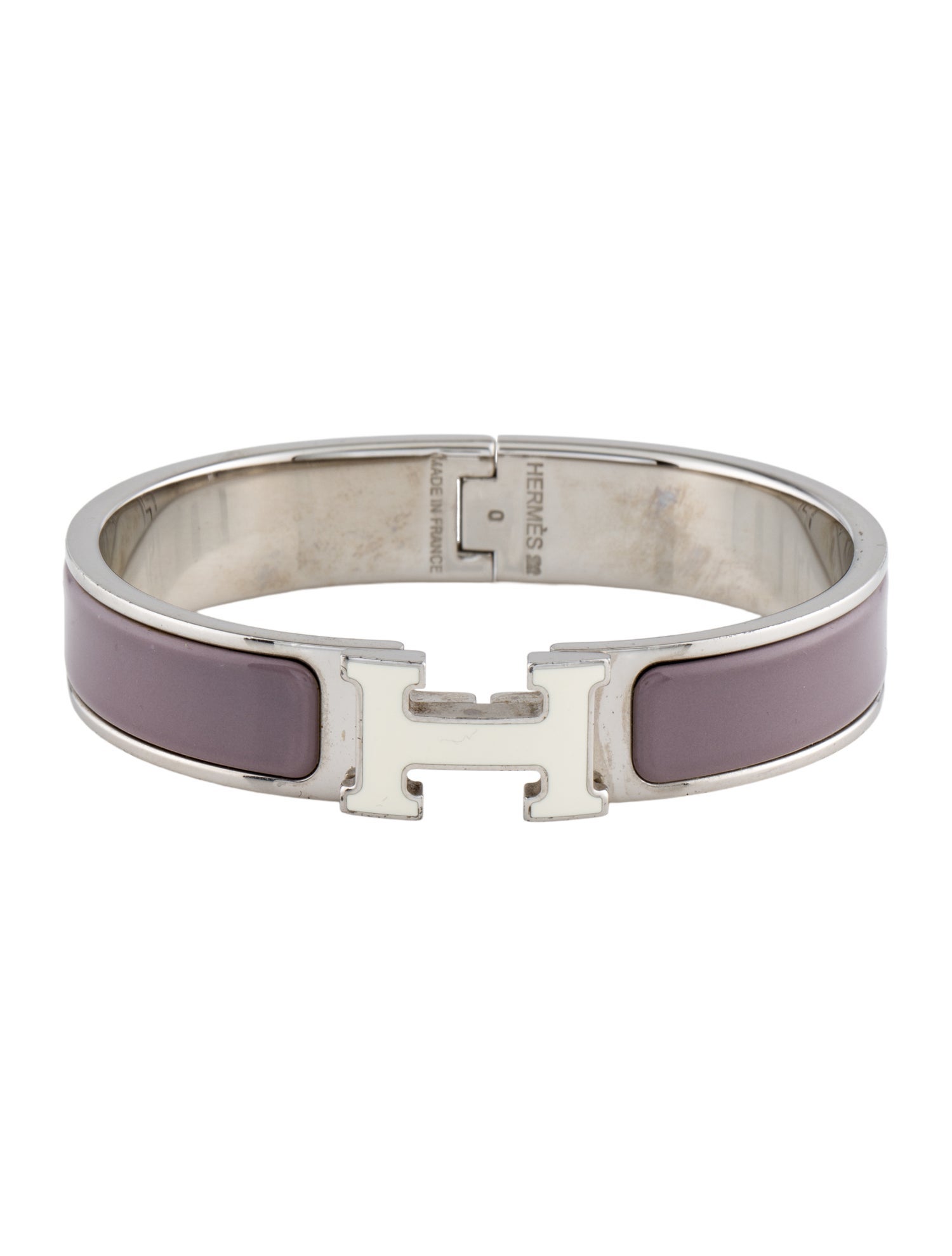 Hermès Clic H w/ Enamel Turnlock Bangle Bracelet