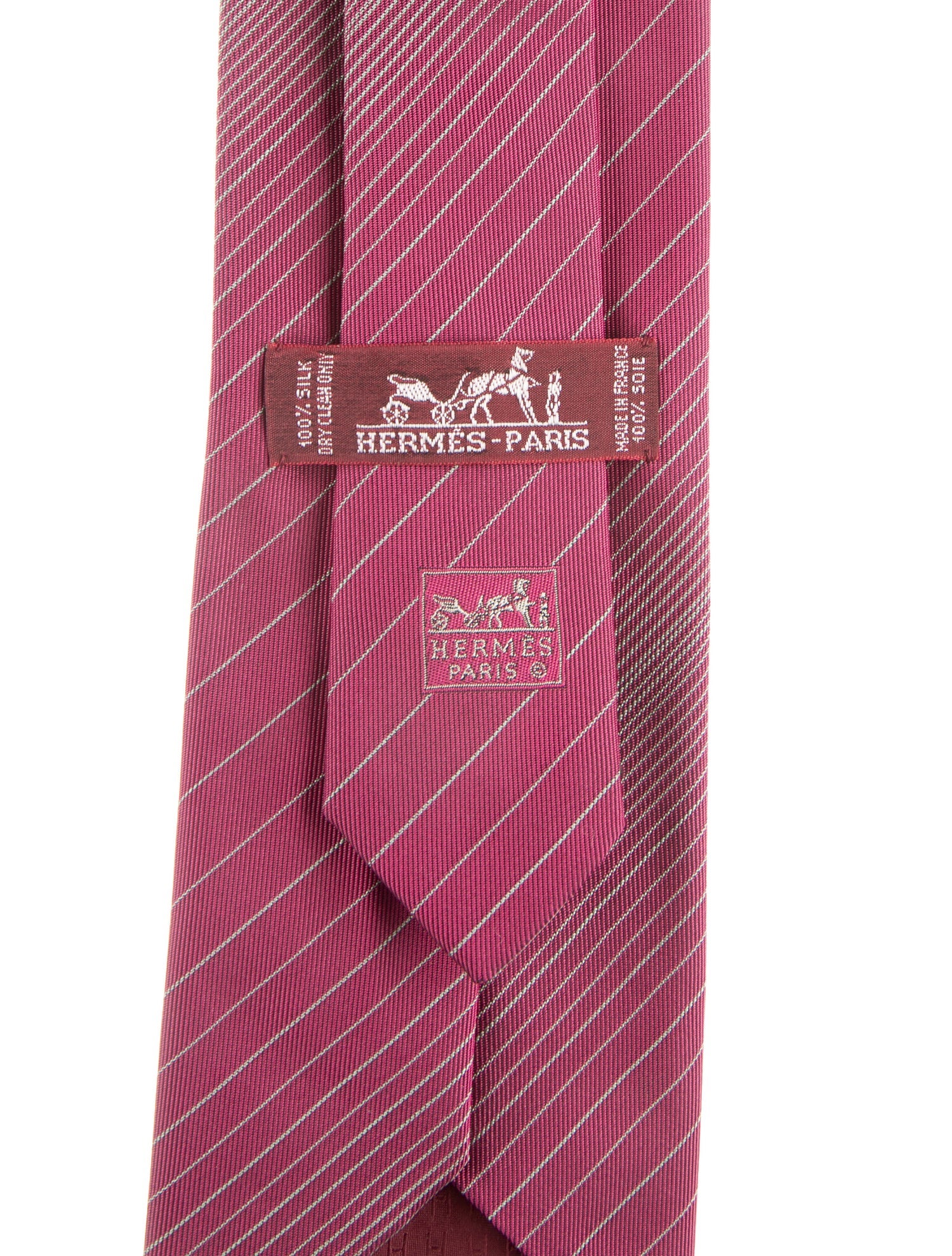Hermès Stripped Pattern Print Necktie