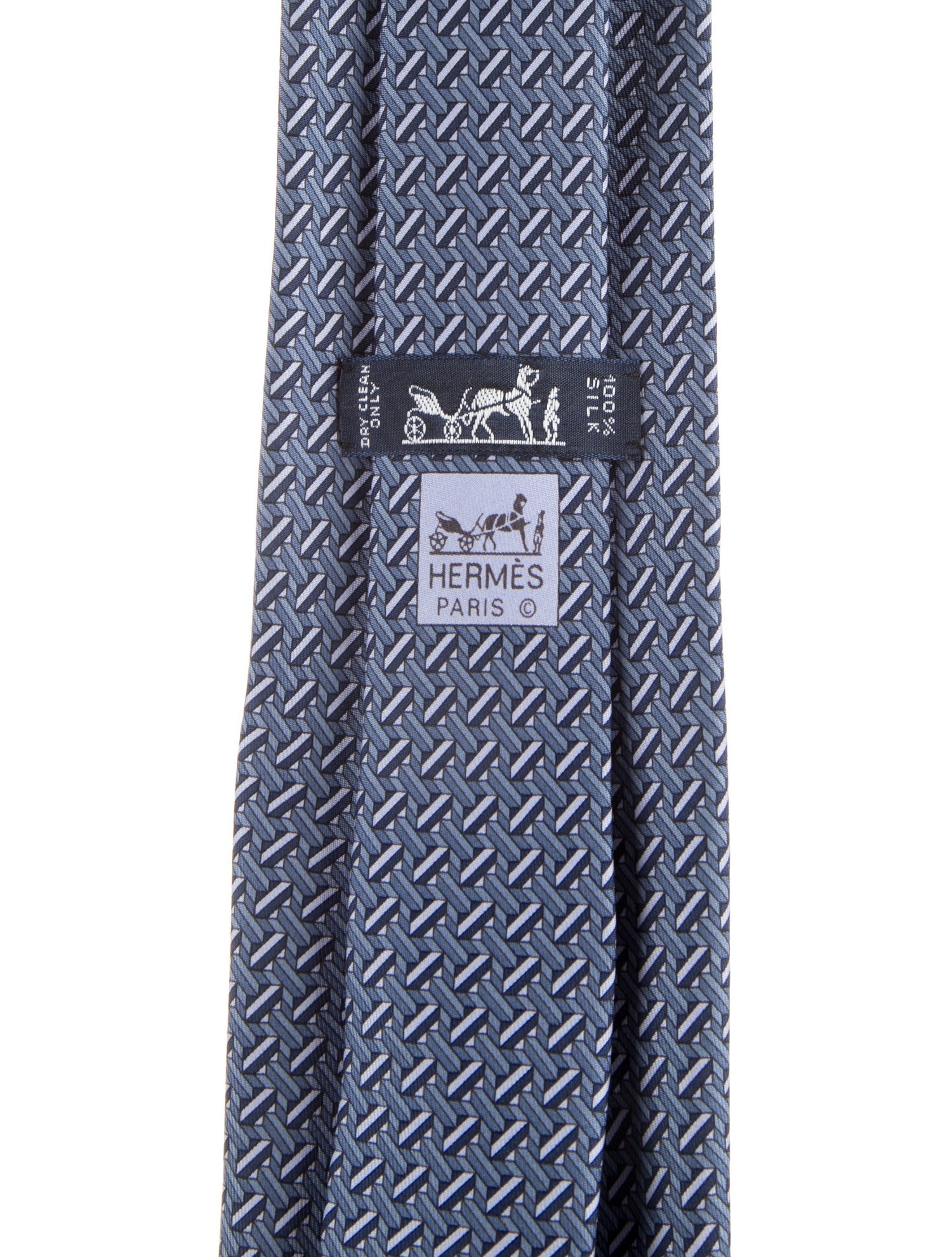 Hermès Zig Zag Pattern Print Necktie
