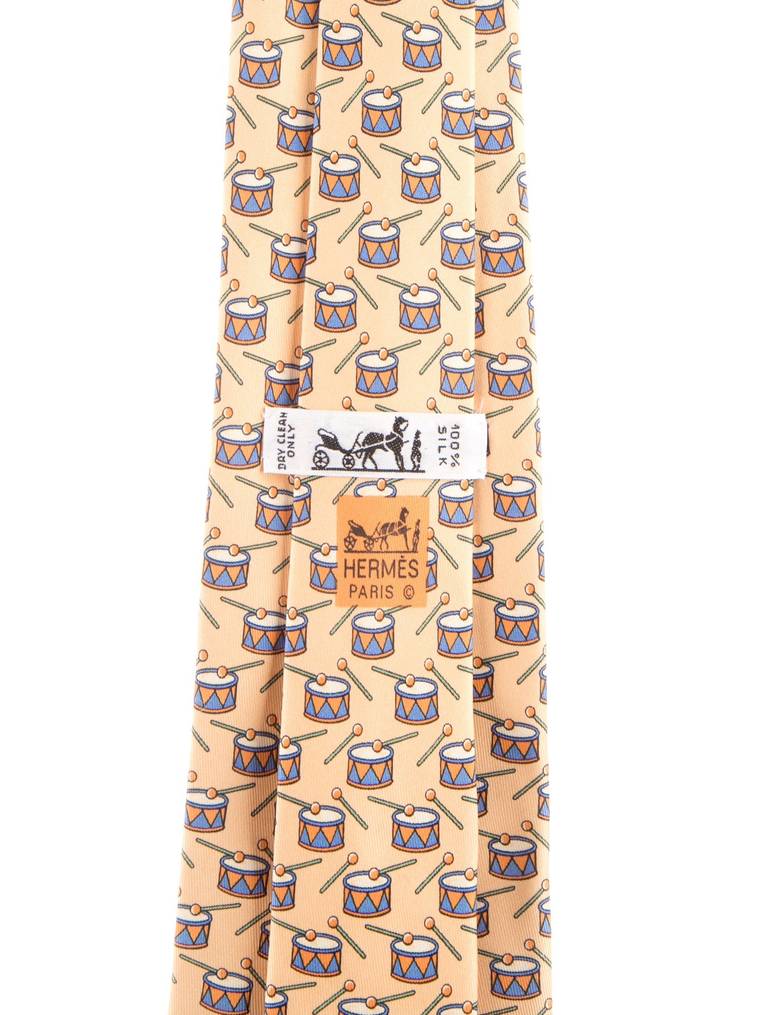 Hermès Drum Motif Pattern Print Necktie