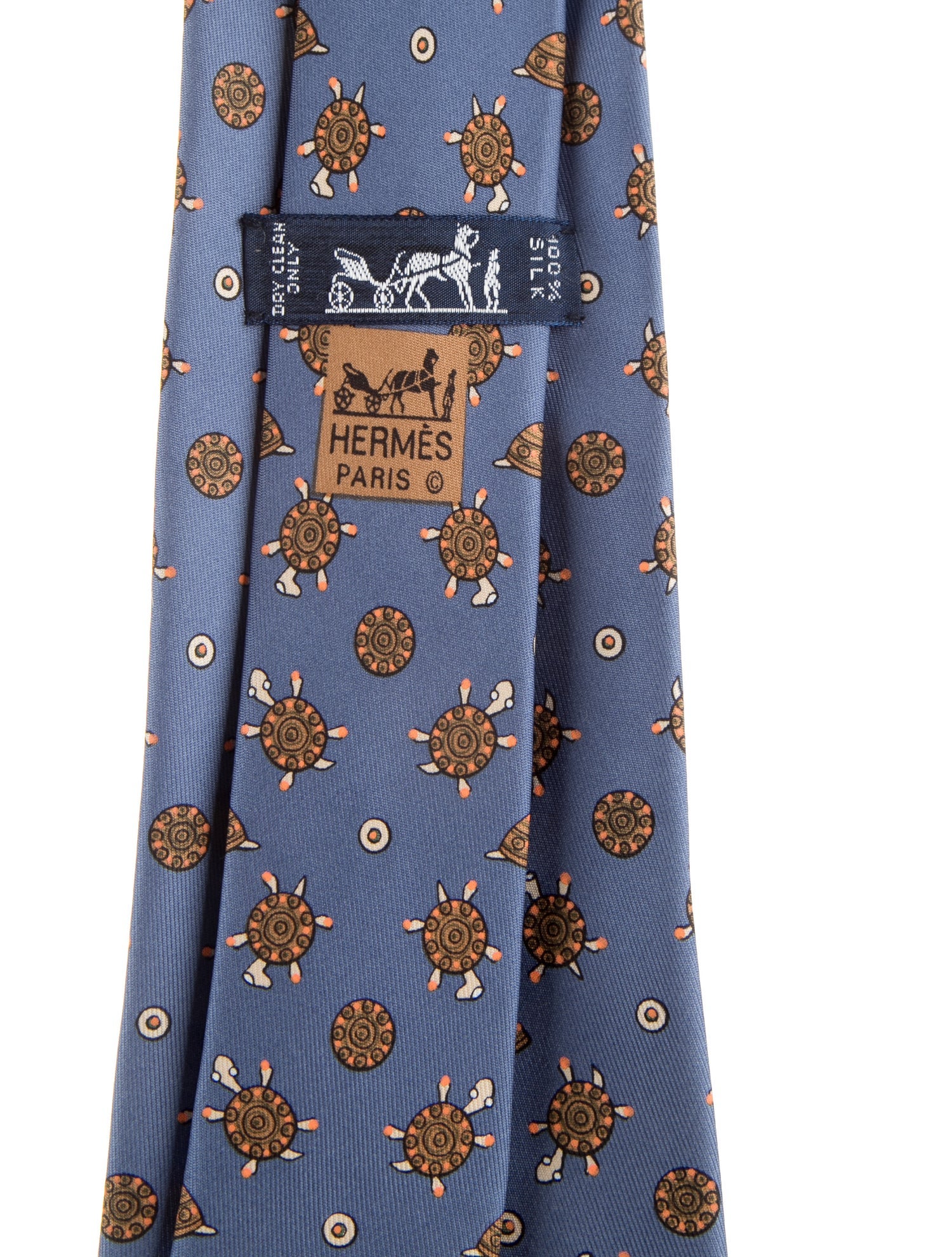Hermès Turtle Motif Pattern Print Necktie