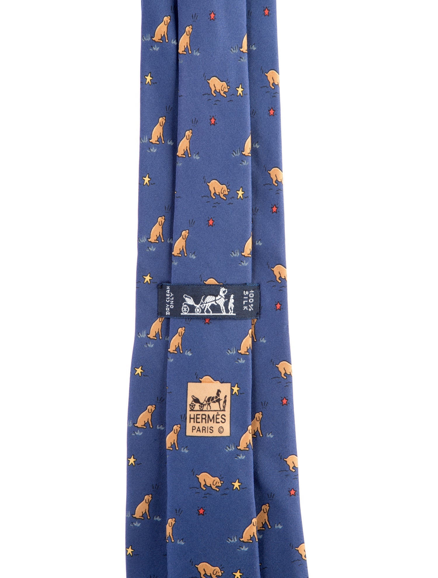 Hermès Dog Motif Pattern Print Necktie