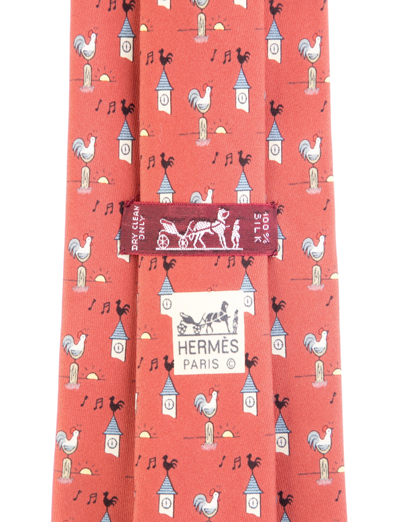 Hermès Roaster Motif Silk Necktie