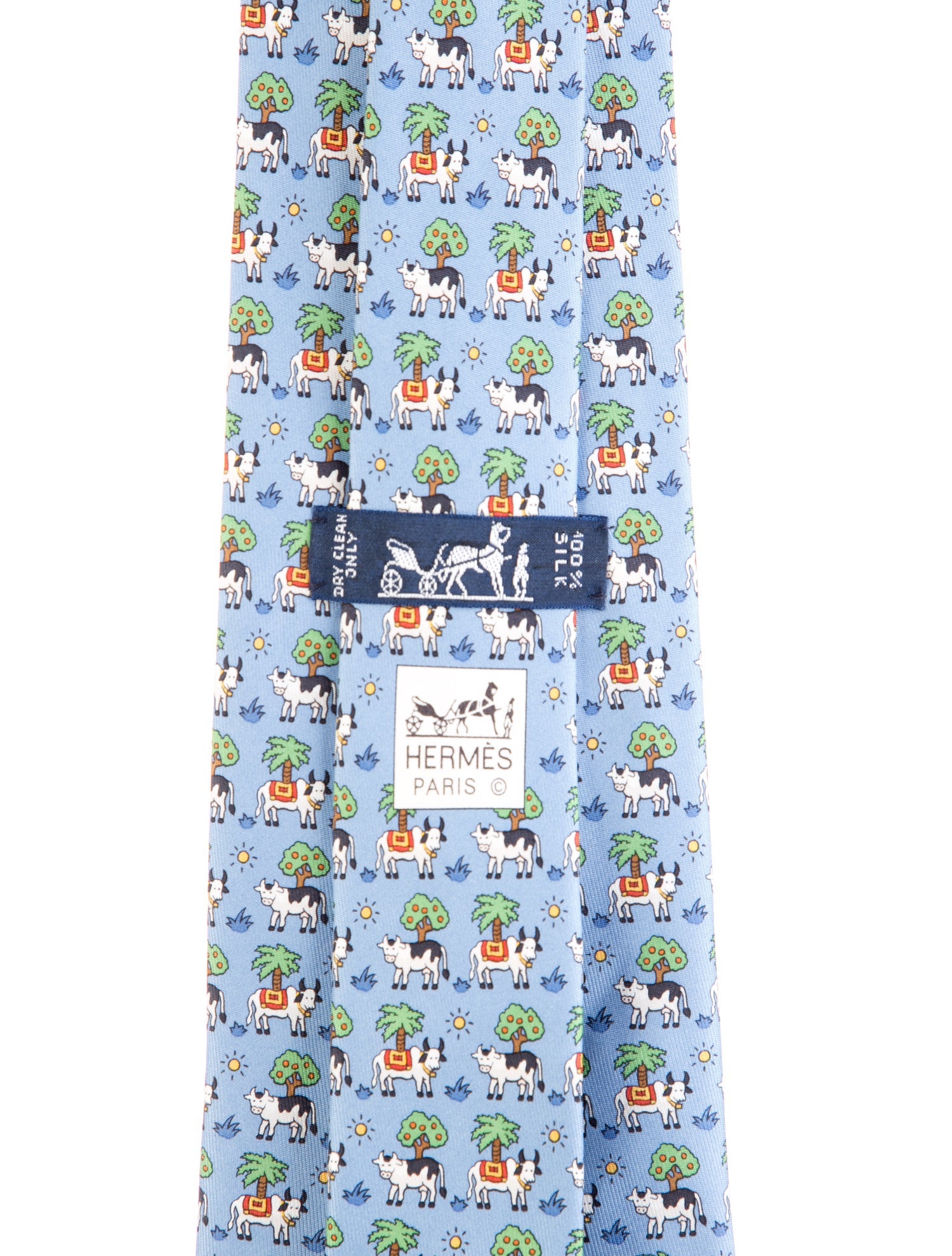 Hermès Pattern Print Silk Tie