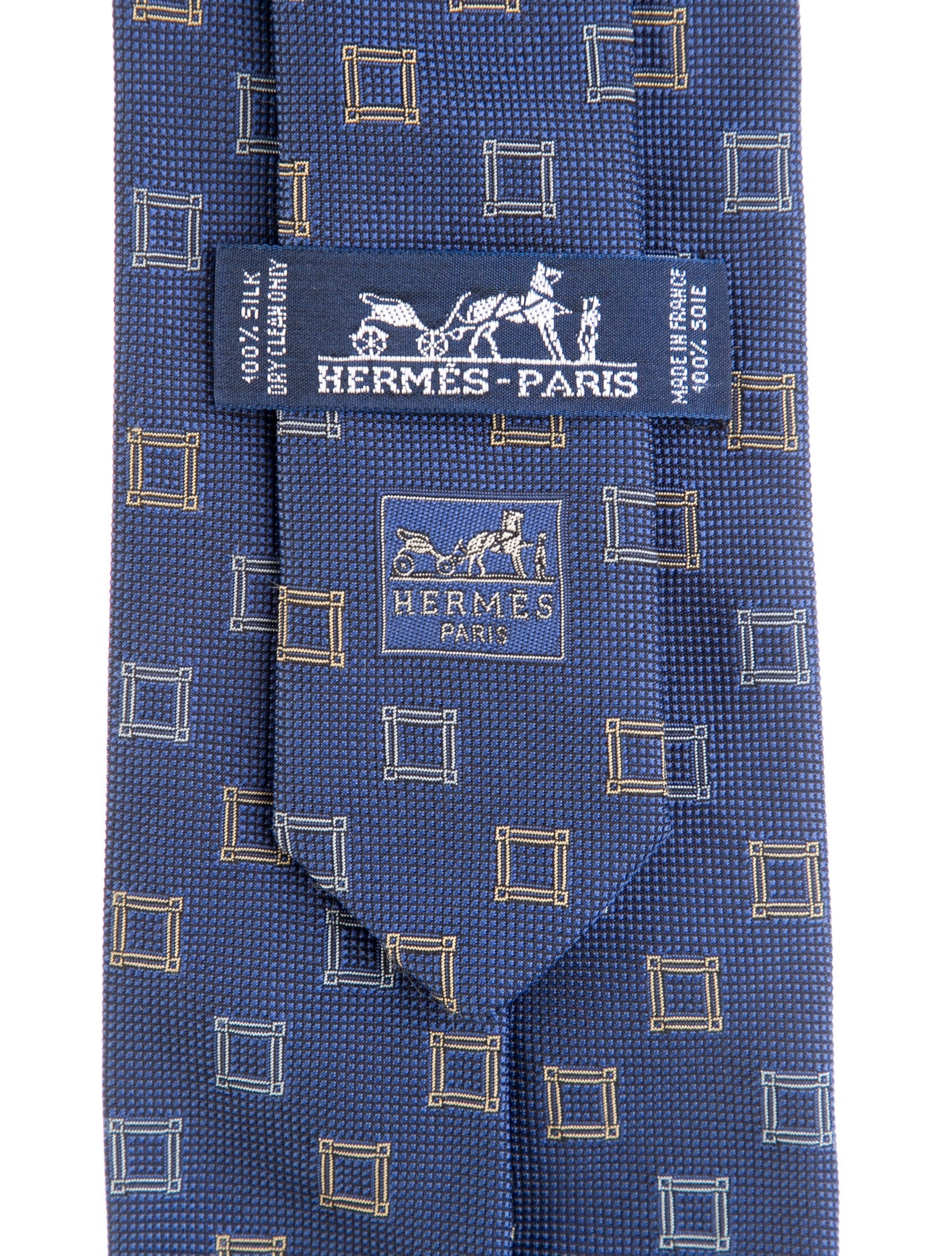 Hermès Pattern Print Silk Tie