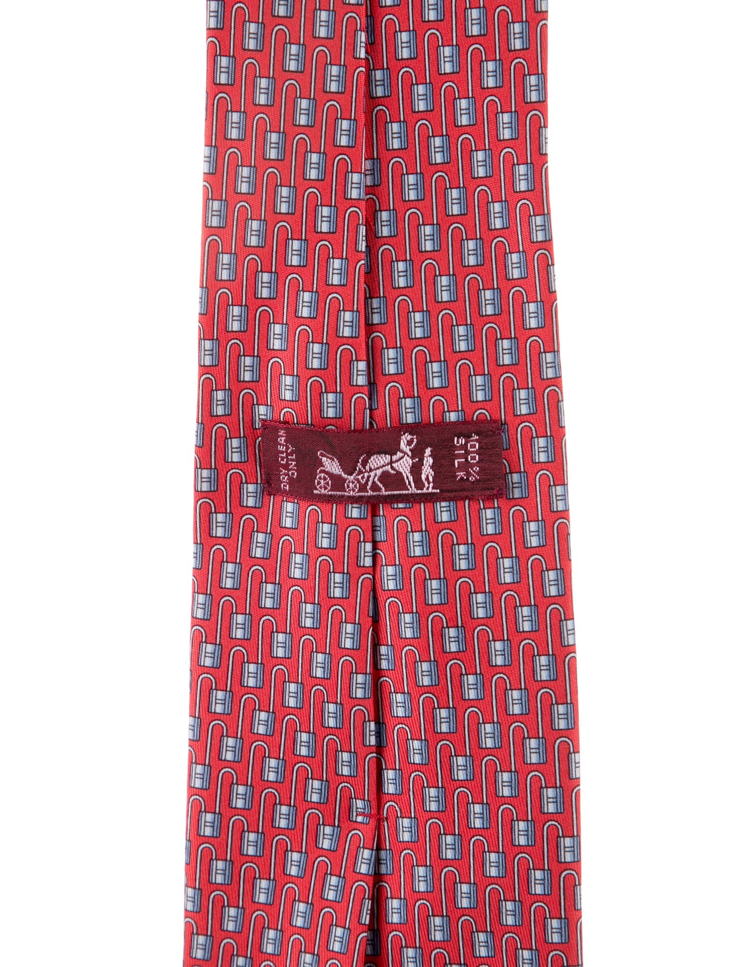 Hermès Lock Pattern Necktie