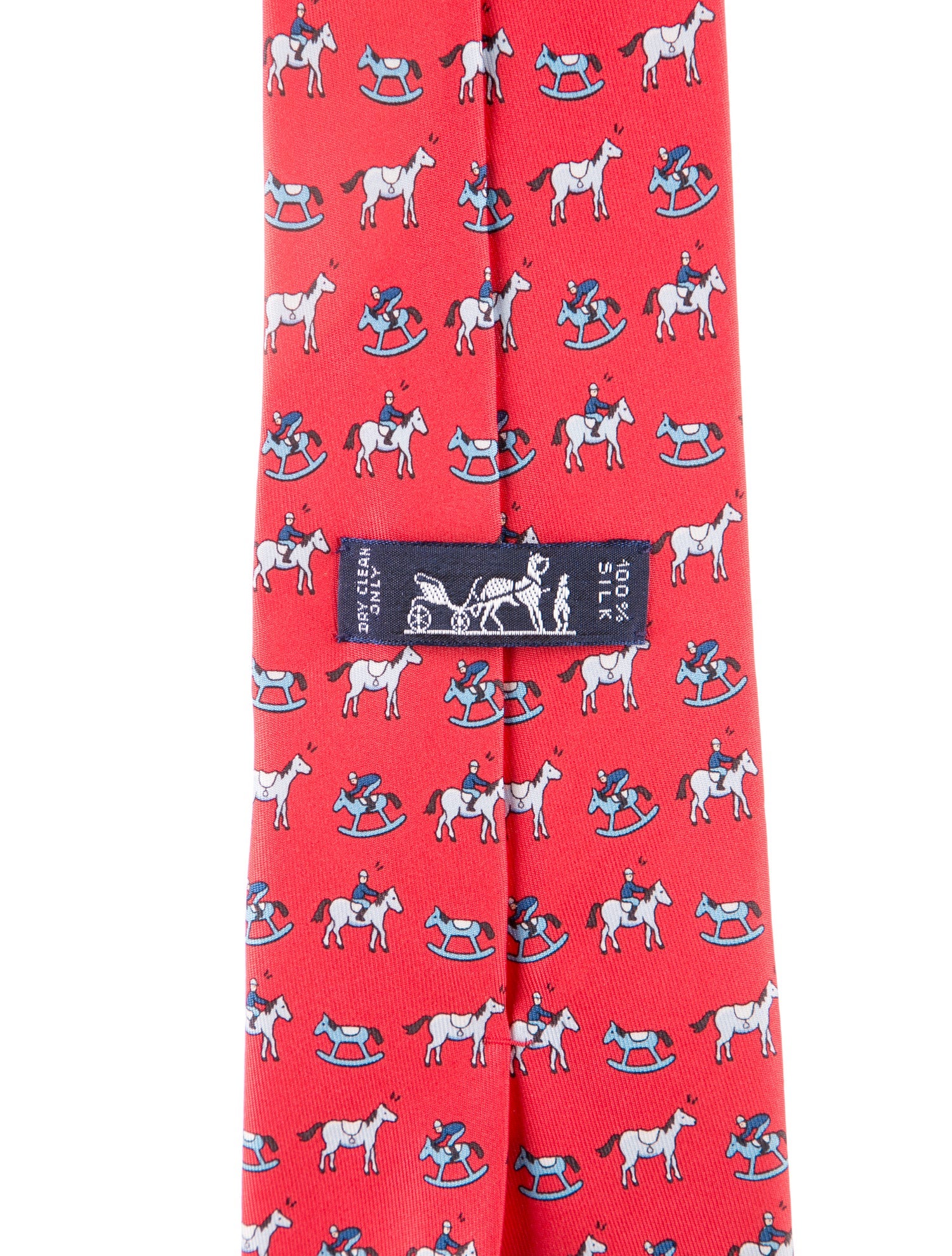 Hermès Equestrian Rocking Horse Print Necktie