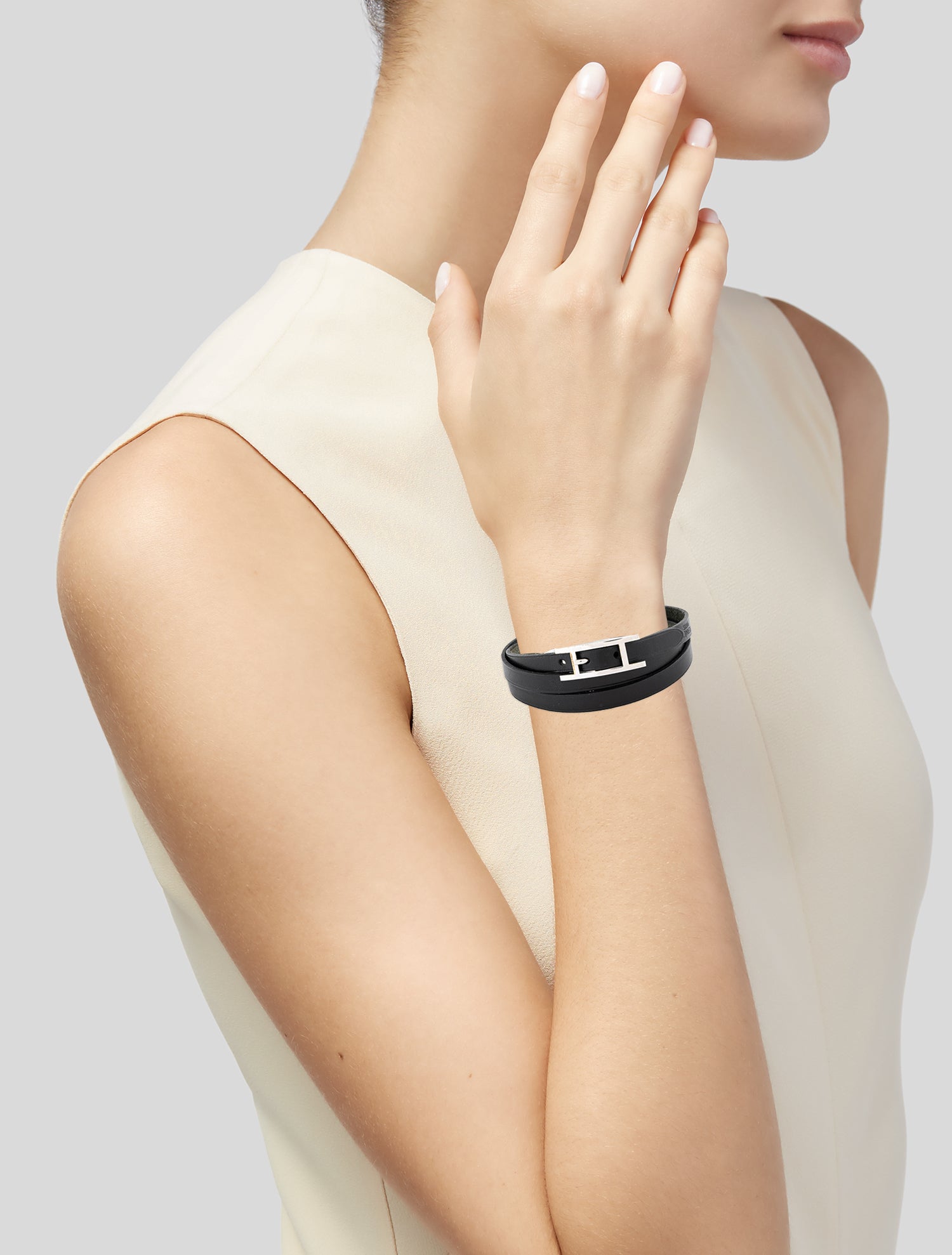 Hermès Leather Behapi Wrap Bracelet