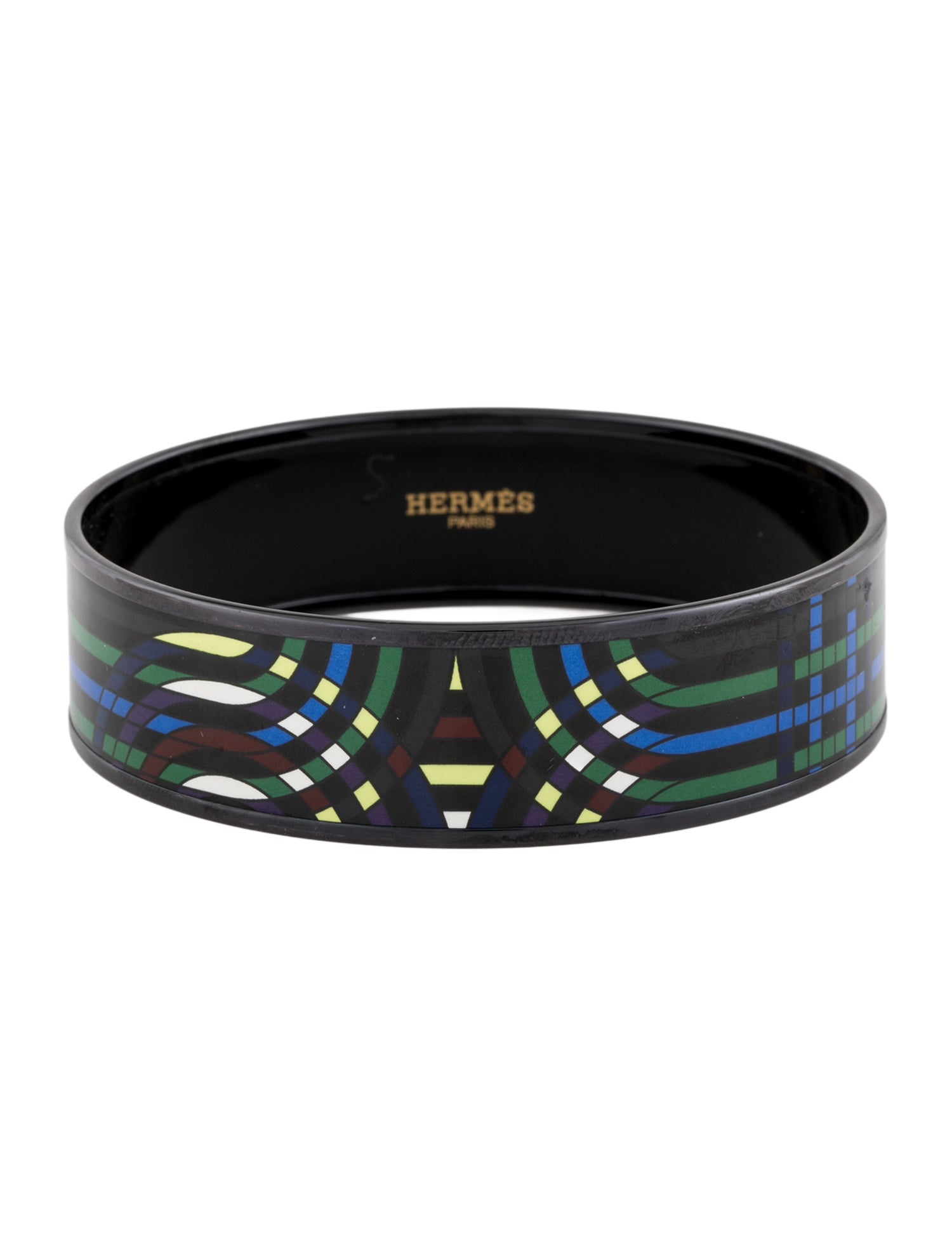 Hermès Wide Enamel Bangle Bracelet