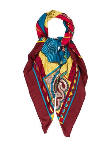 Hermès Cent Plis Des Miao Cashmere & Silk Shawl