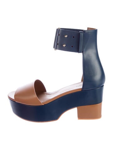 Hermès Bicolor Platform Sandals w/ Tags