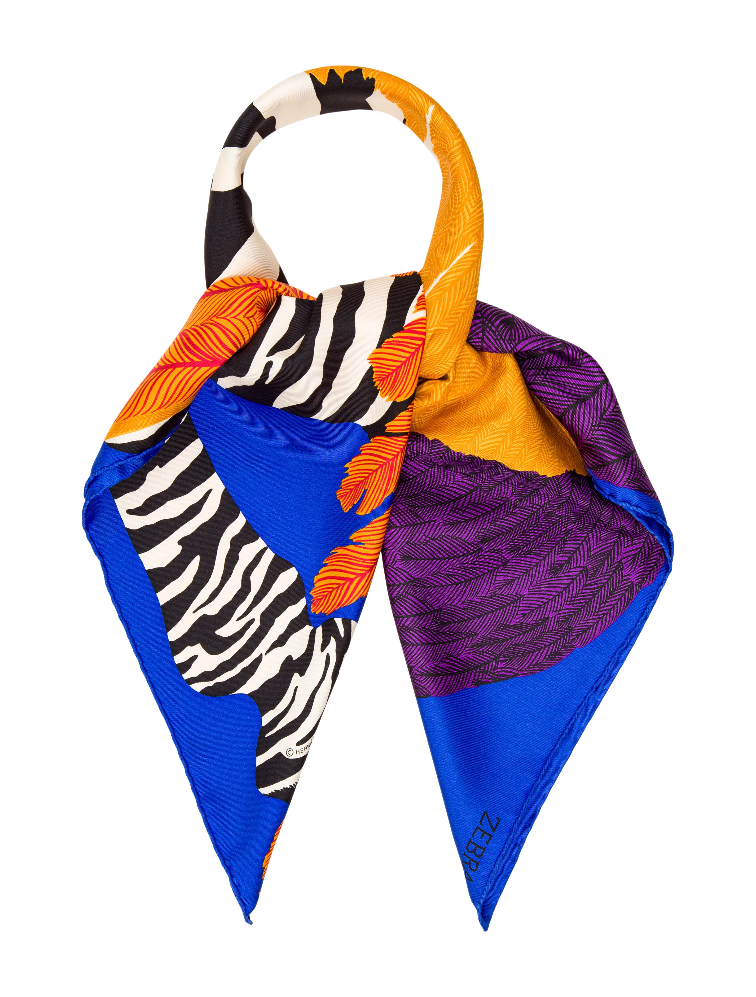 Hermès Zebra Pegasus Silk Scarf Accessories HER90989 The RealReal