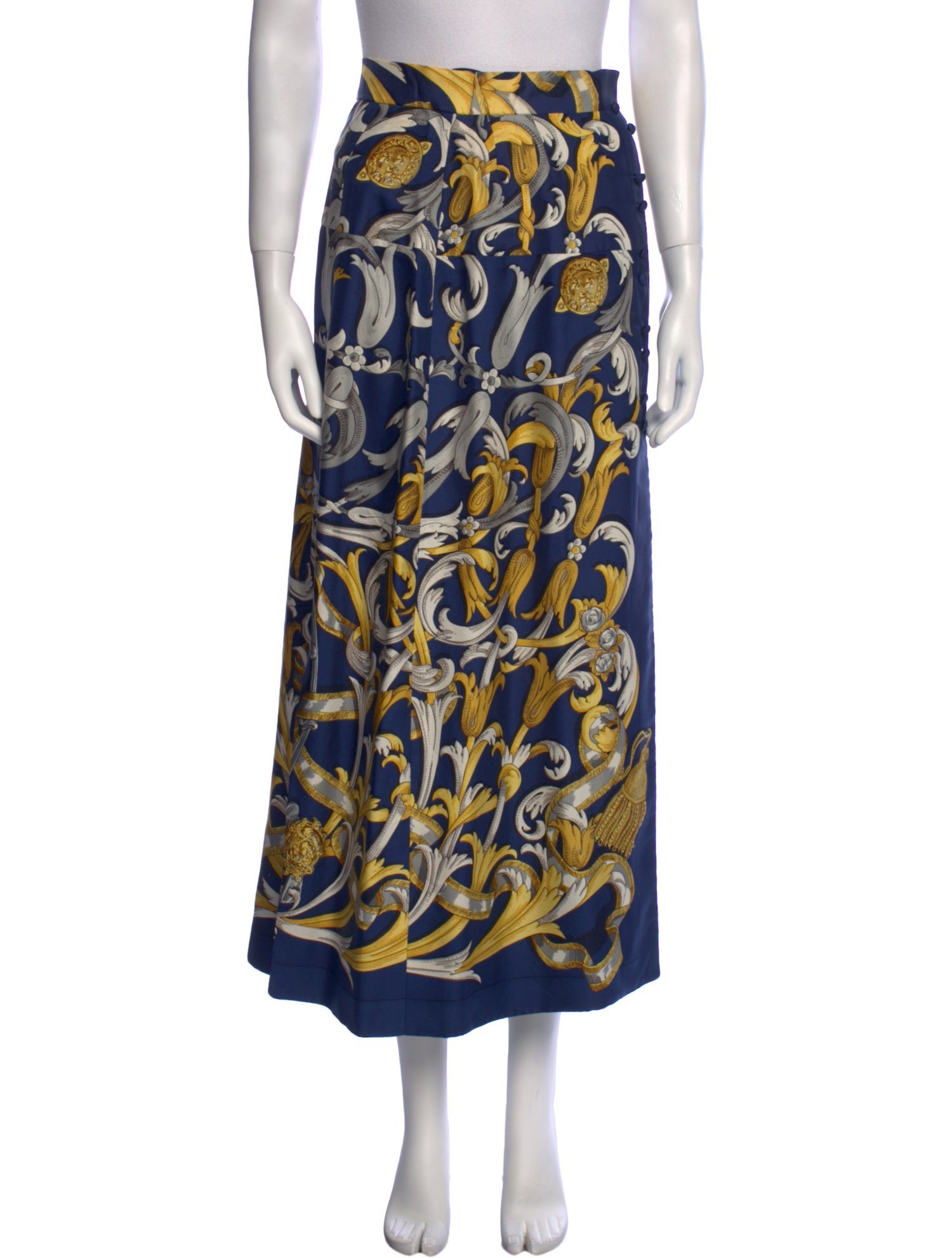 Hermès Sport Silk Midi Length Skirt