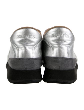 Hermès Leather Colorblock Pattern Sneakers