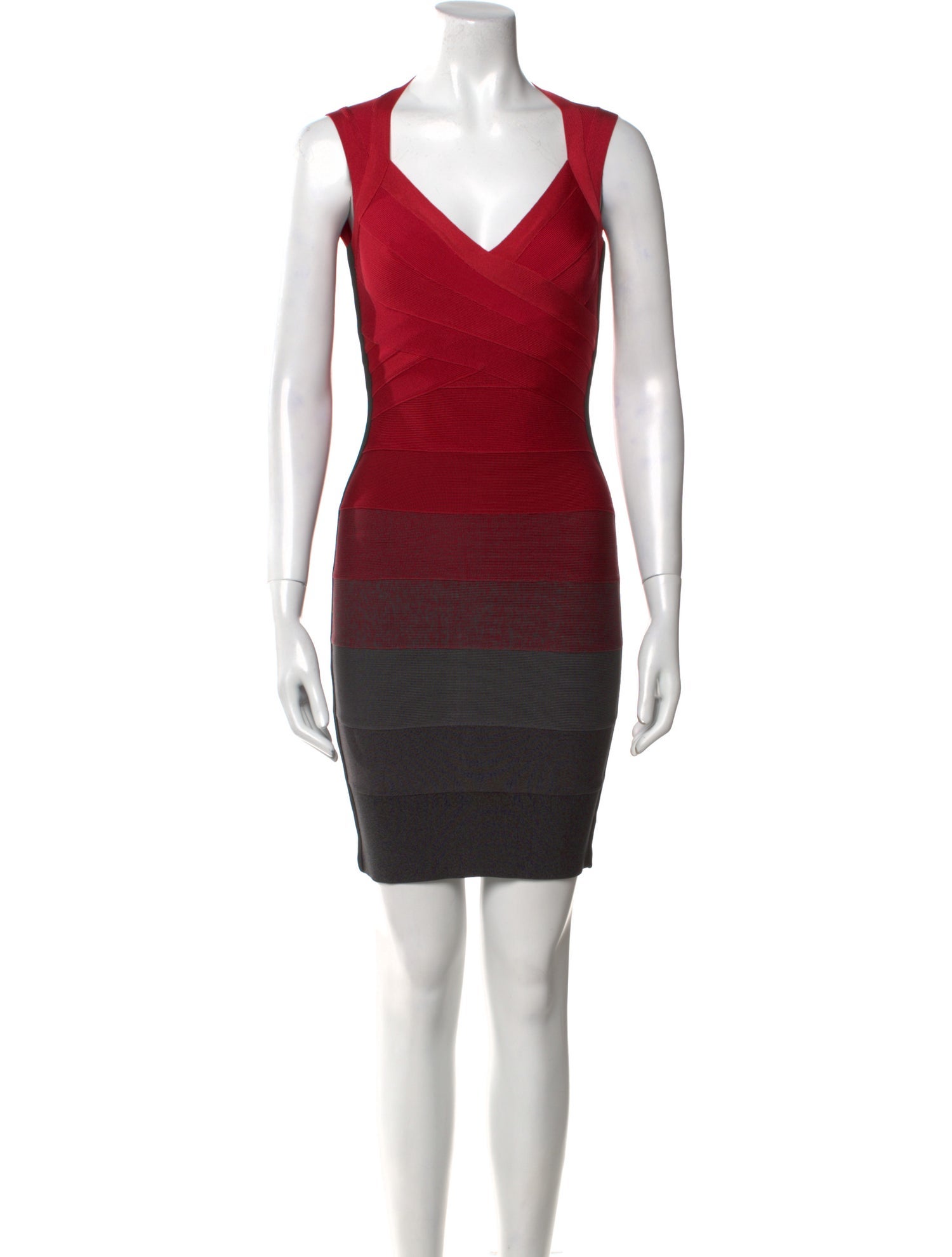 Herve Leger V-Neck Mini Dress