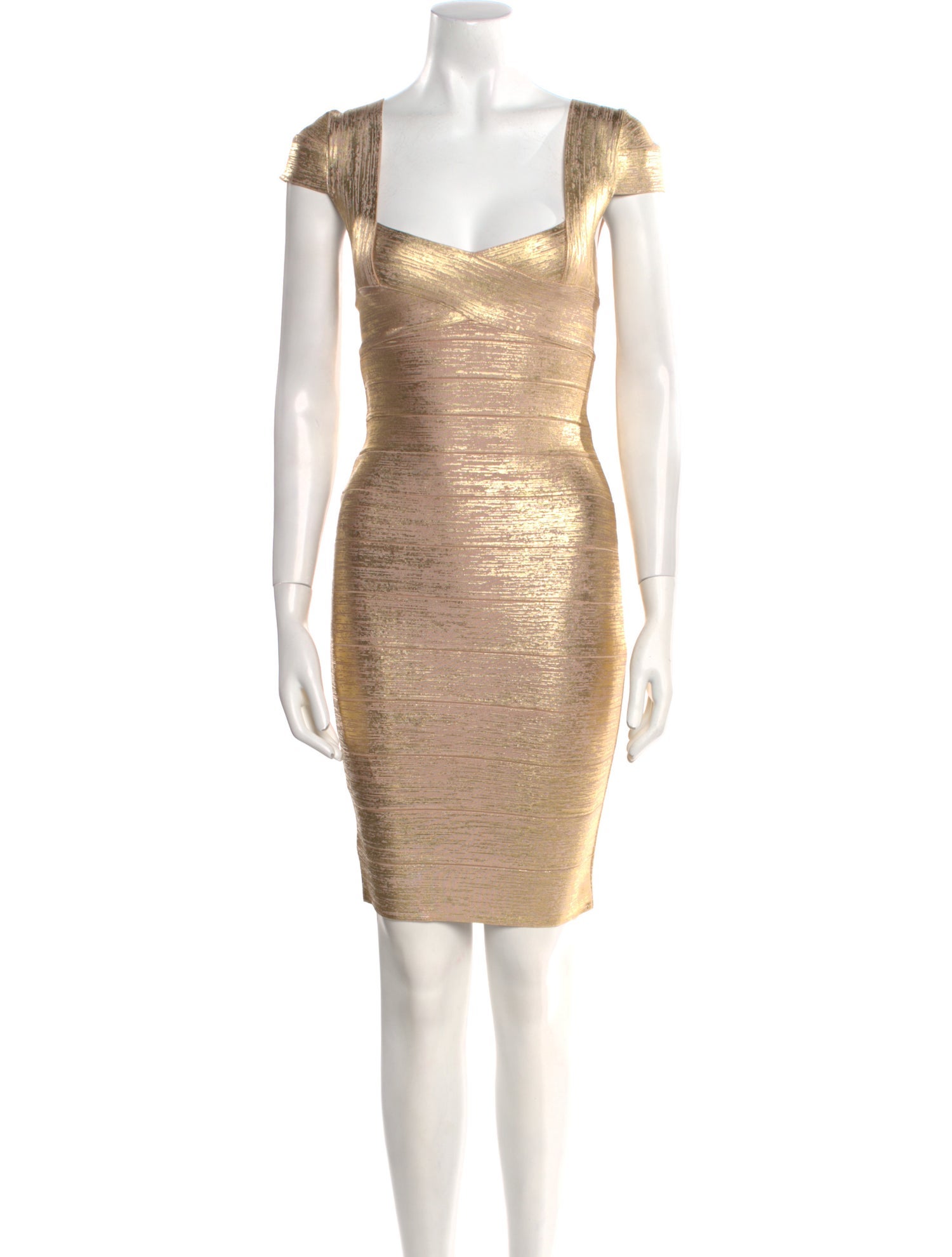Herve Leger Square Neckline Mini Dress