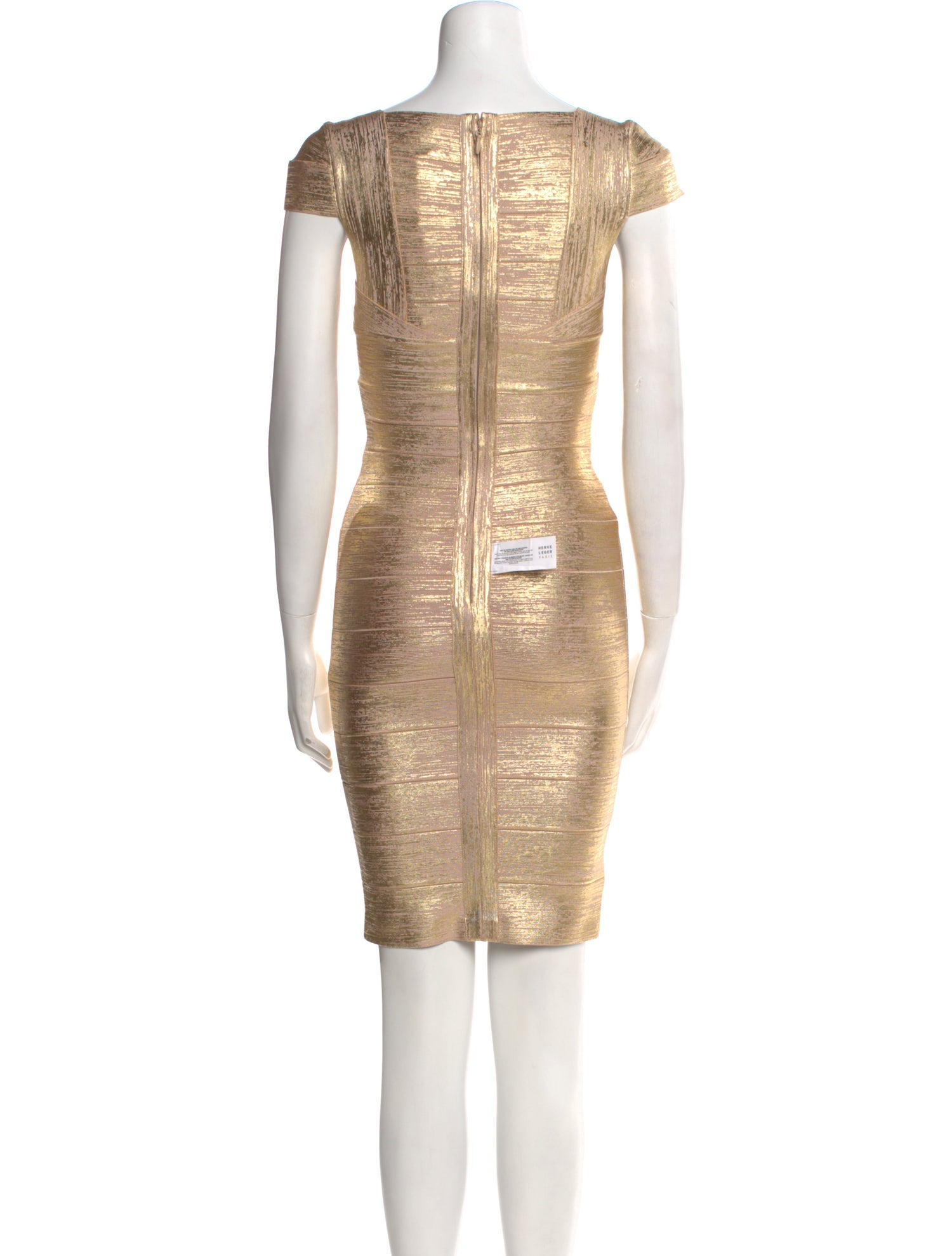 Herve Leger Bateau Neckline Mini Dress