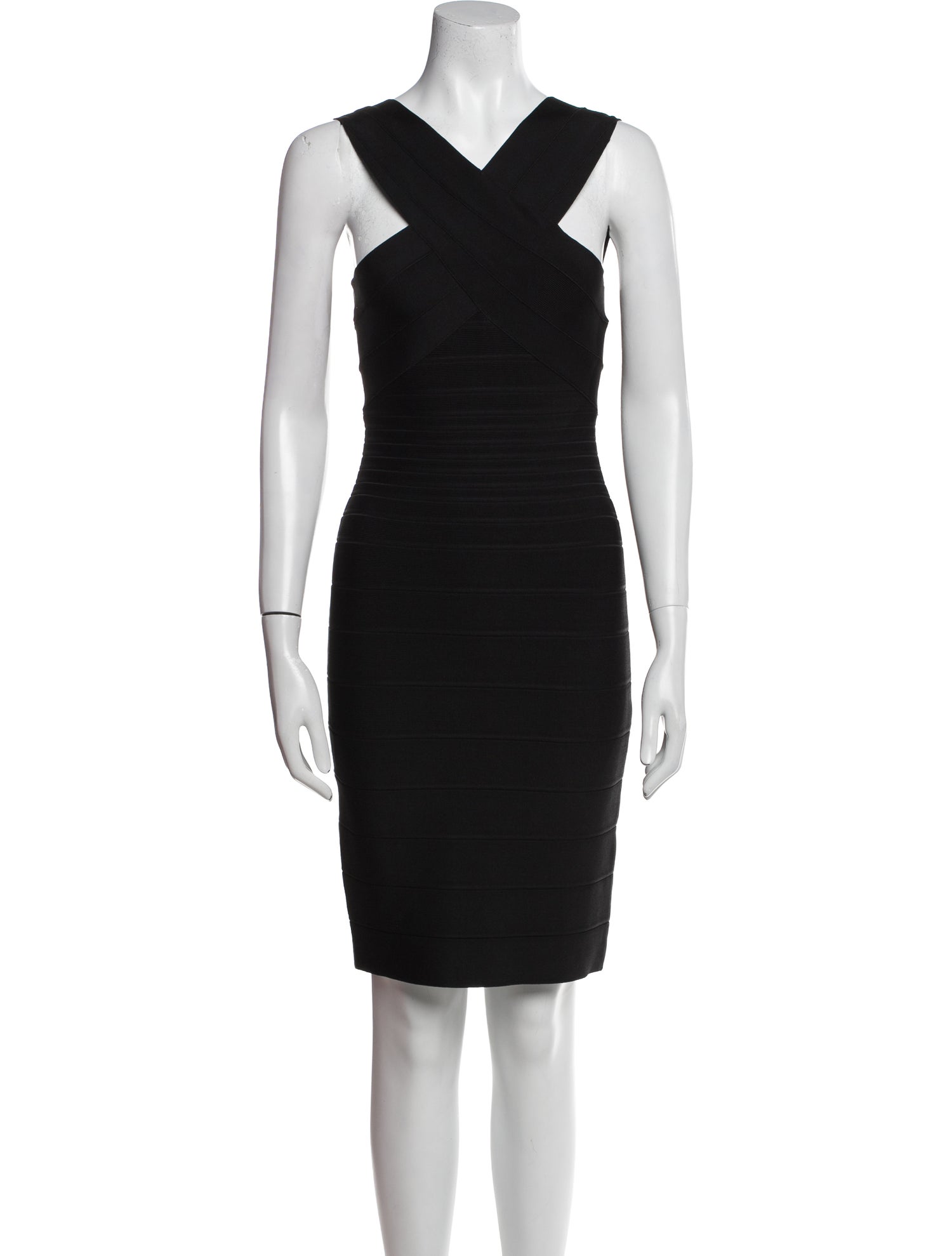 Herve Leger V-Neck Mini Dress