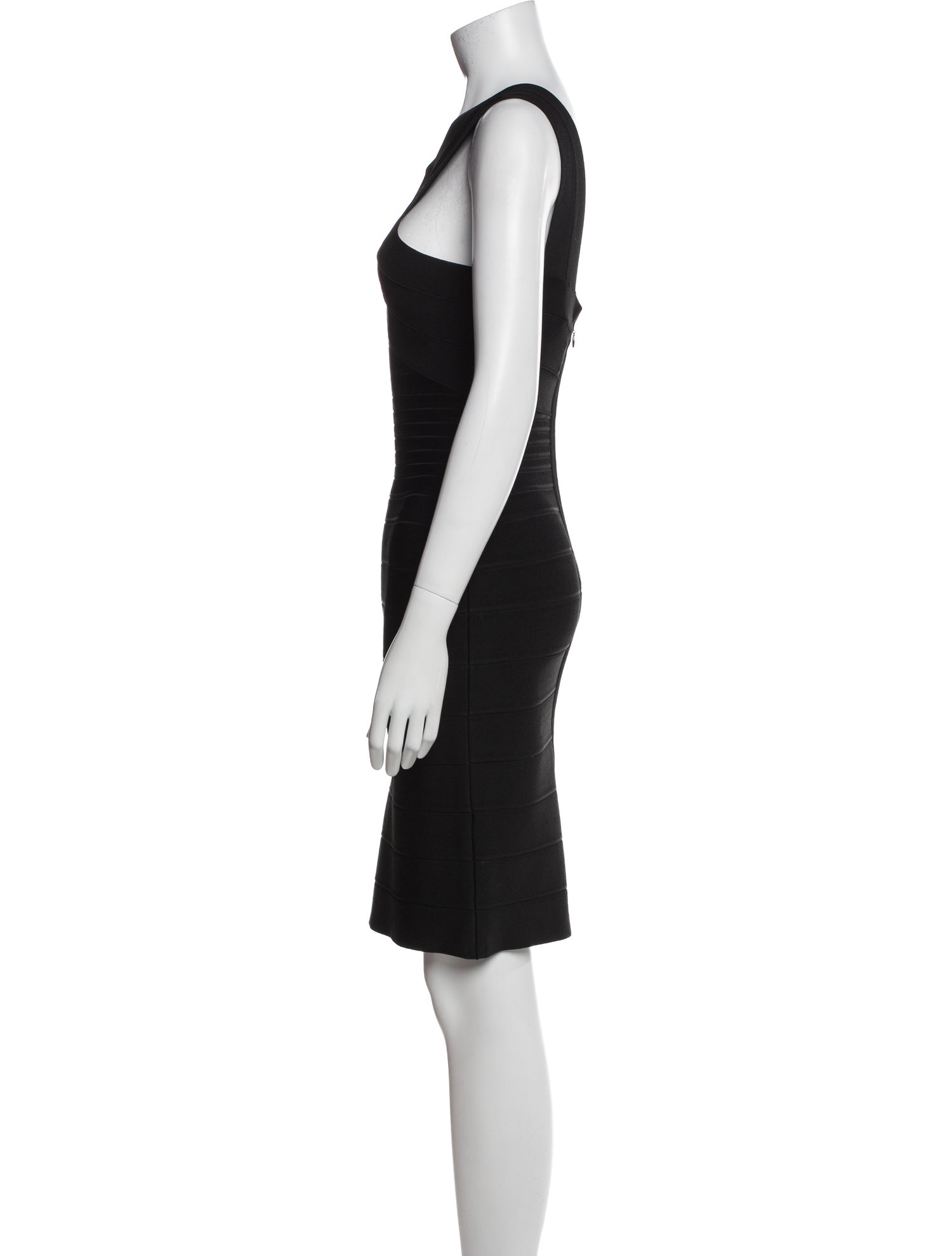 Herve Leger V-Neck Mini Dress