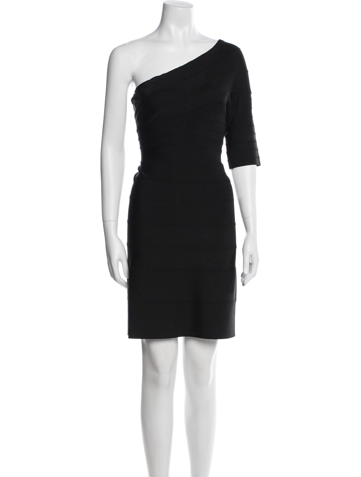 Herve Leger One-Shoulder Mini Dress