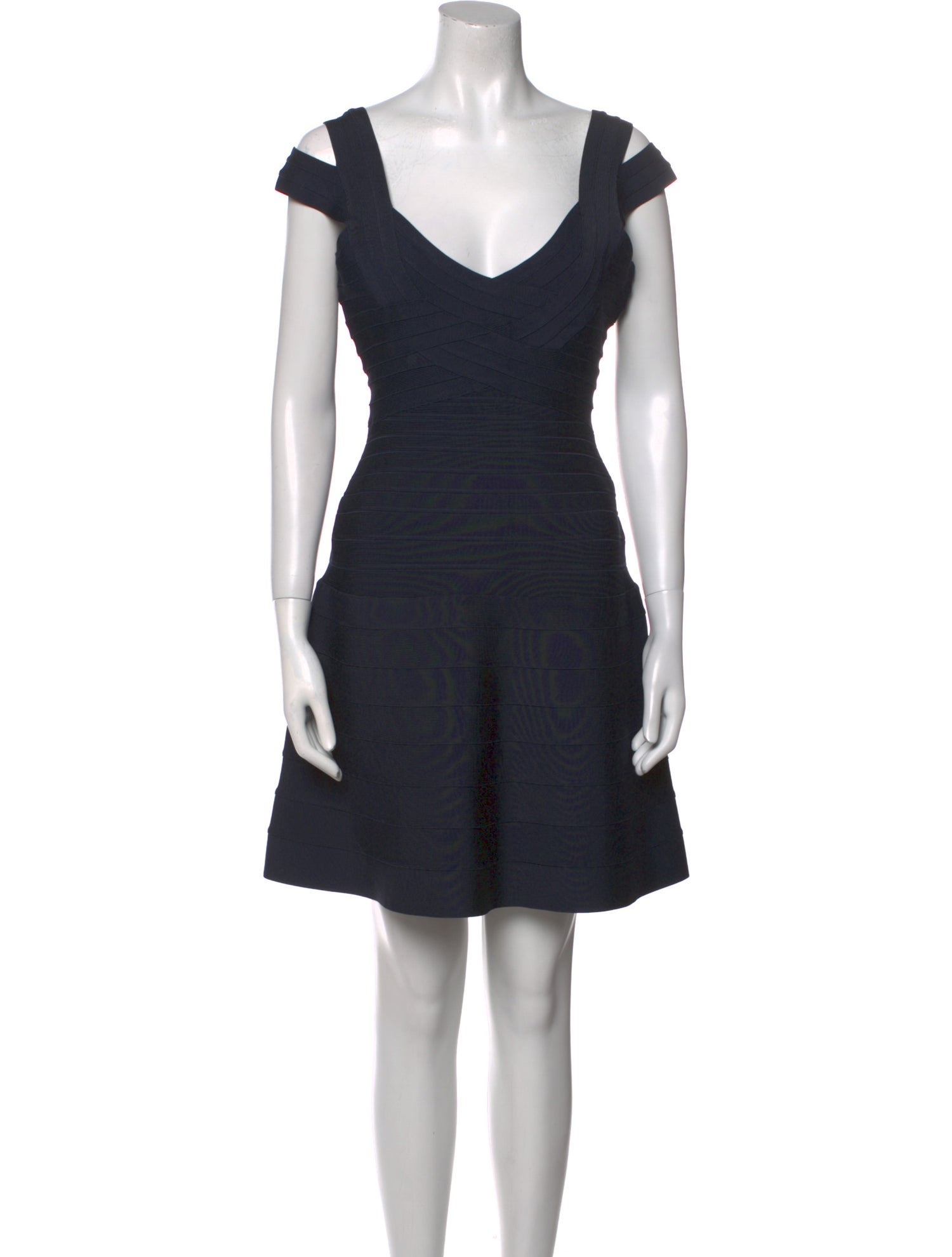 Herve Leger V-Neck Mini Dress