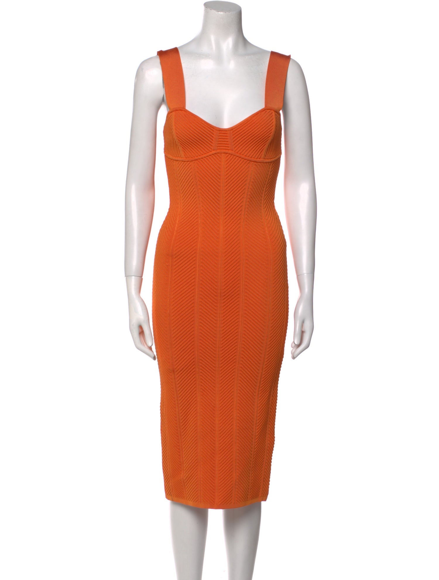 Herve Leger V-Neck Midi Length Dress