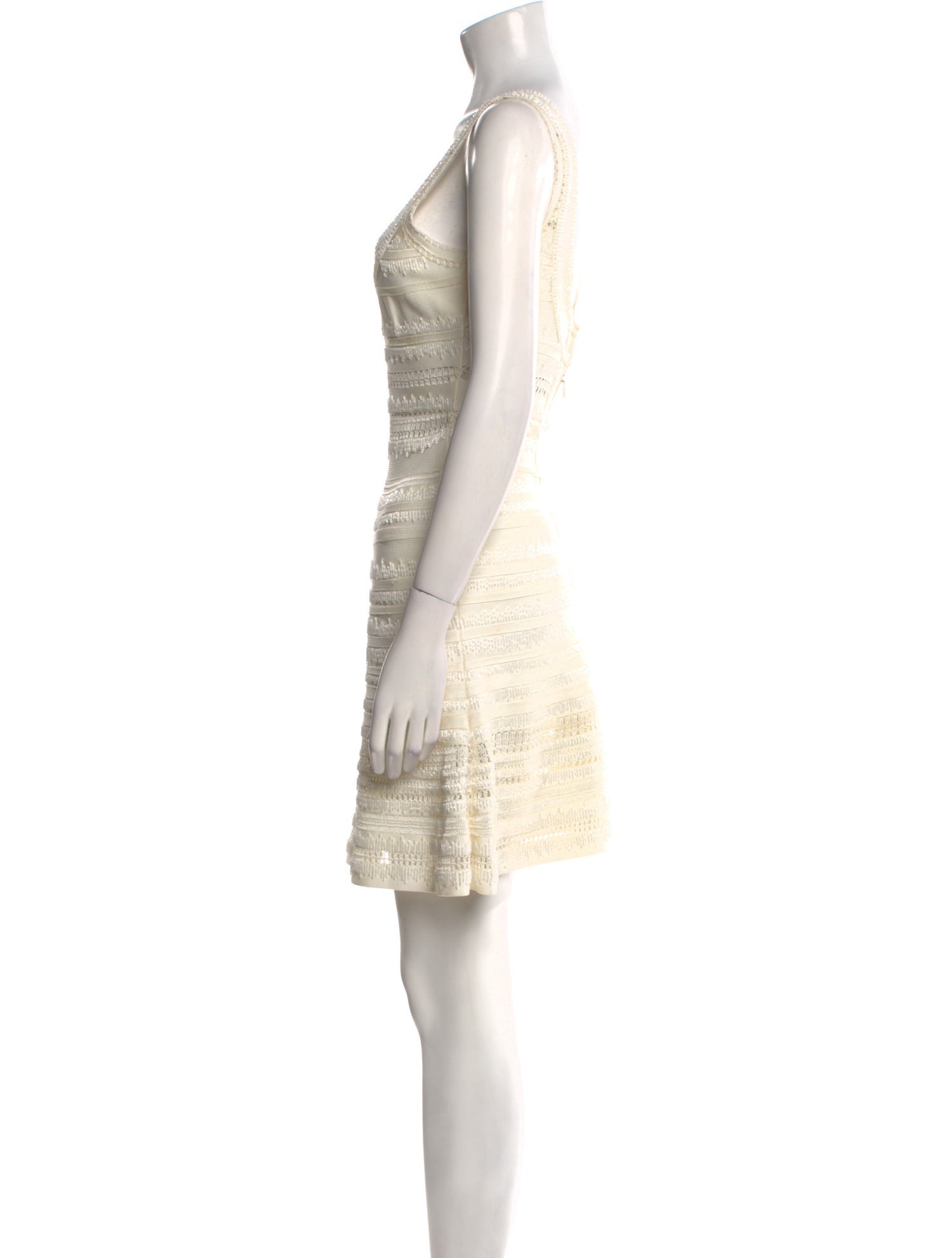 Herve Leger Scoop Neck Mini Dress