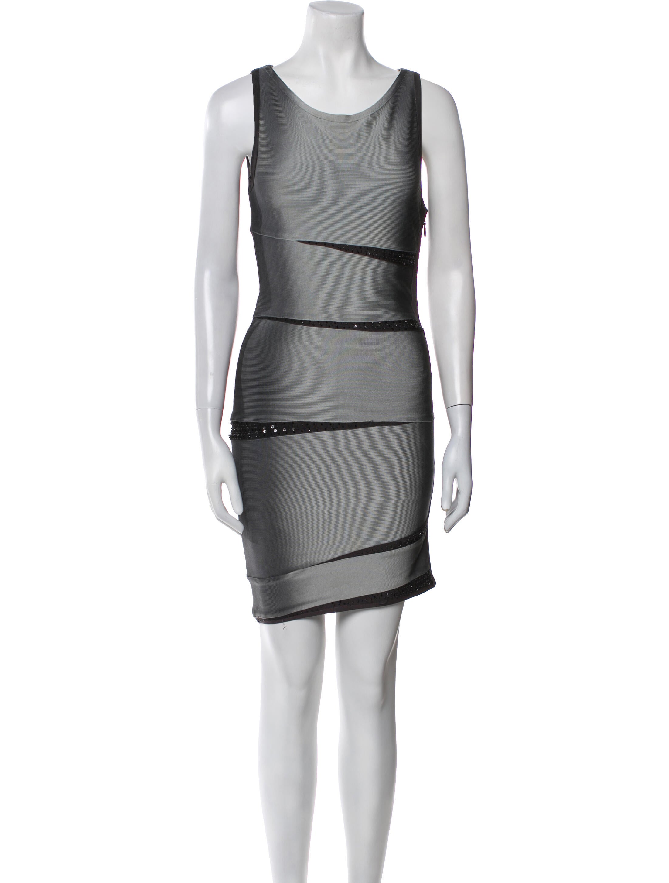 Herve Leger Scoop Neck Mini Dress