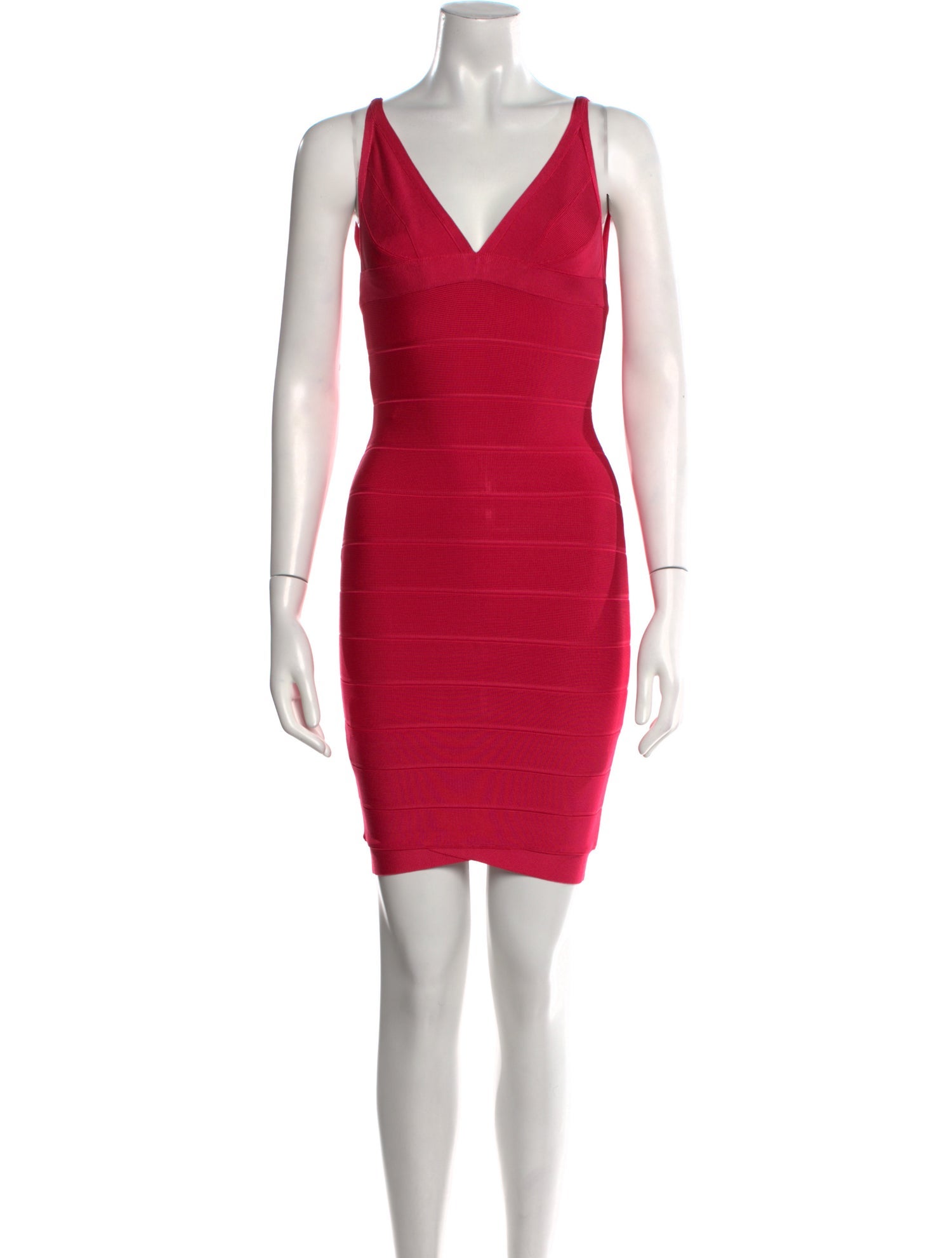 Herve Leger V-Neck Mini Dress