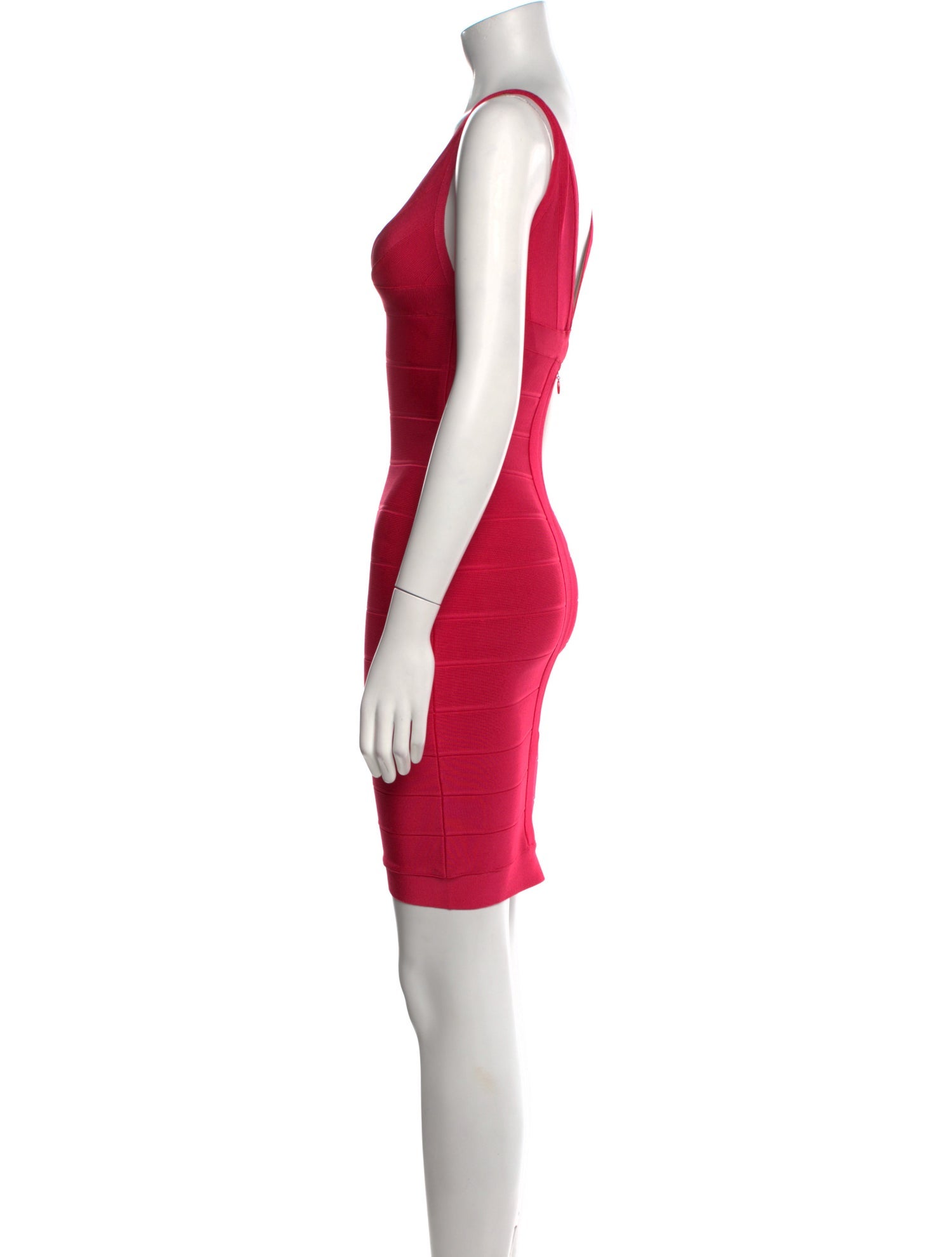 Herve Leger V-Neck Mini Dress