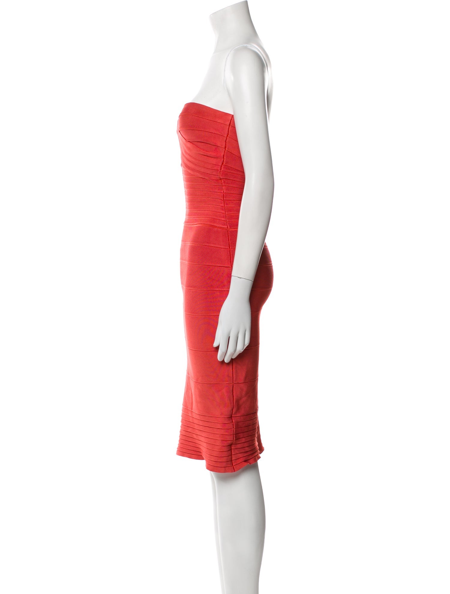 Herve Leger Strapless Knee-Length Dress