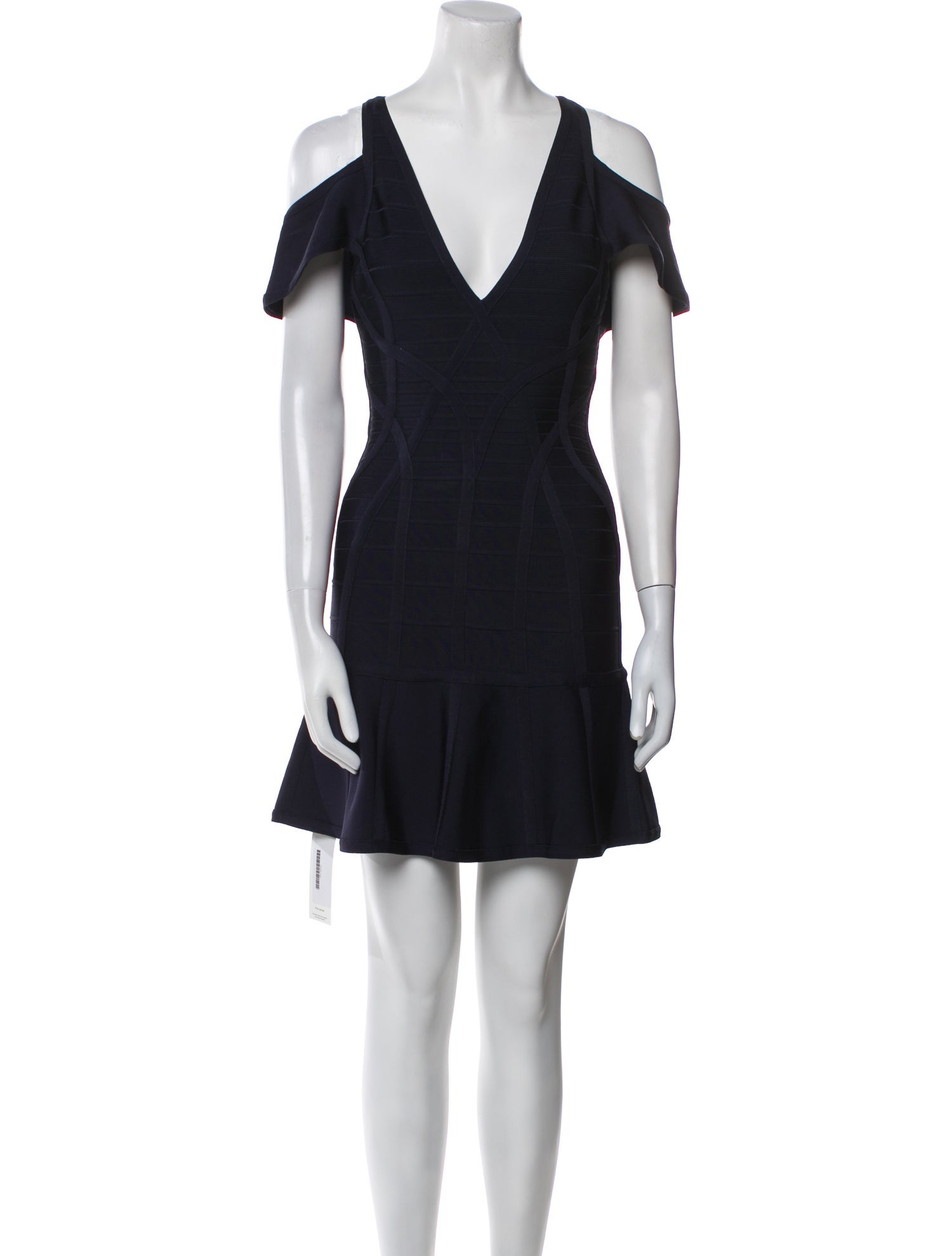 Herve Leger V-Neck Mini Dress