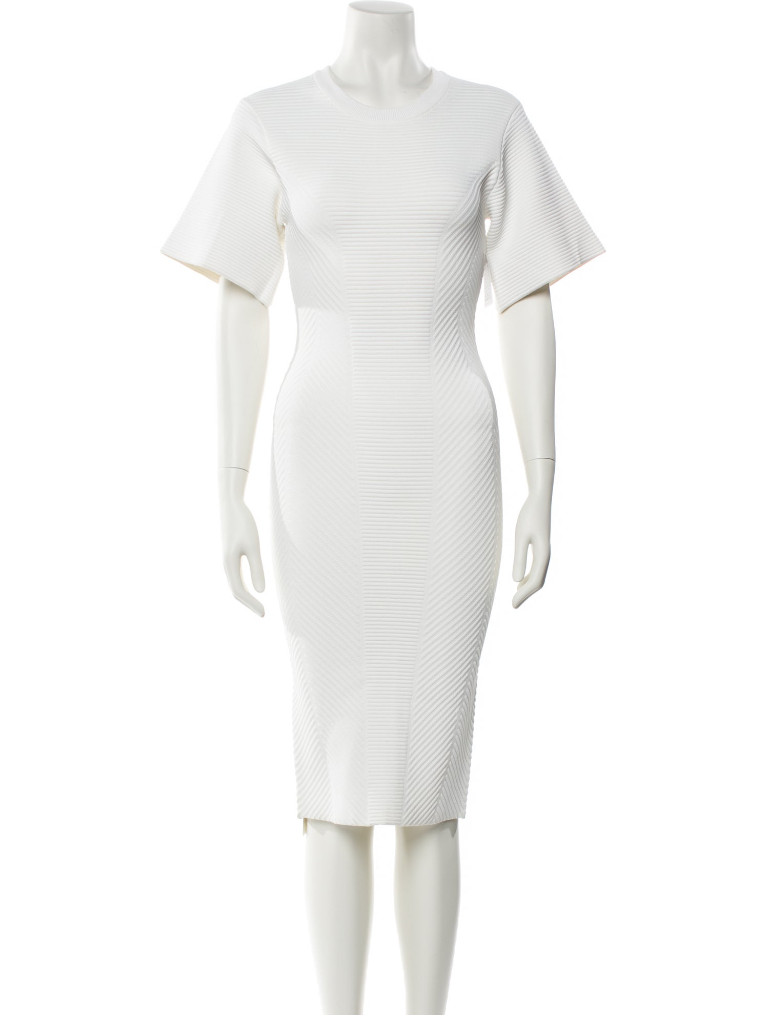 Herve Leger Crew Neck Midi Length Dress