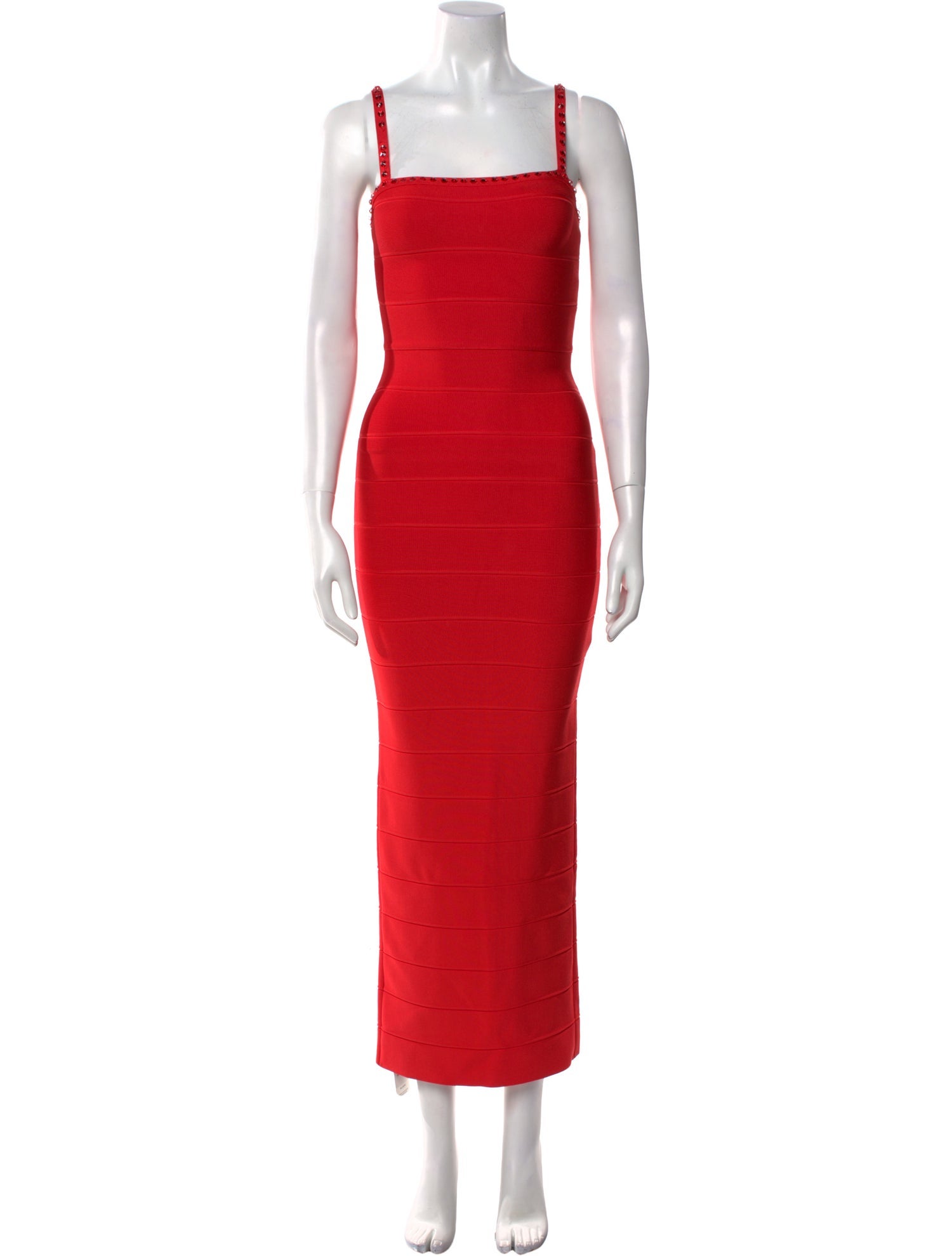 Herve Leger Square Neckline Long Dress