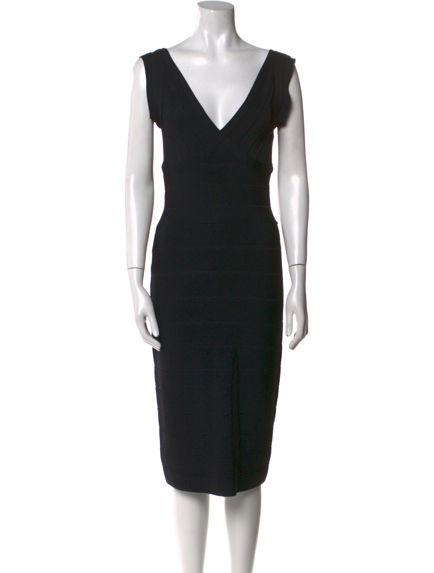 Herve Leger V-Neck Midi Length Dress