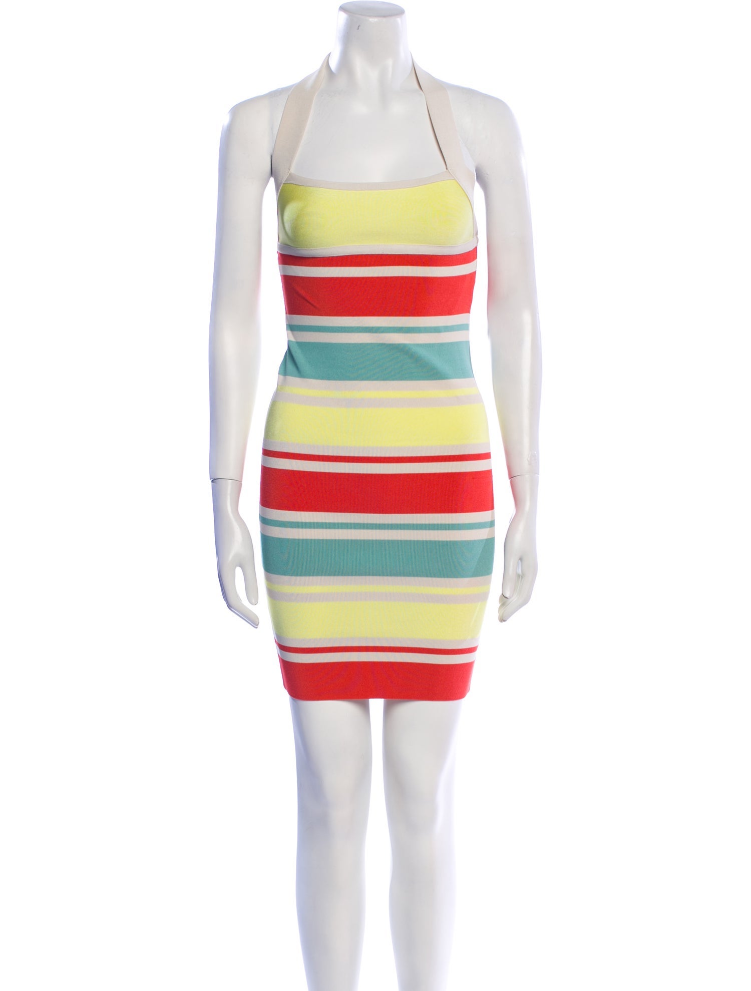 Herve Leger Striped Mini Dress