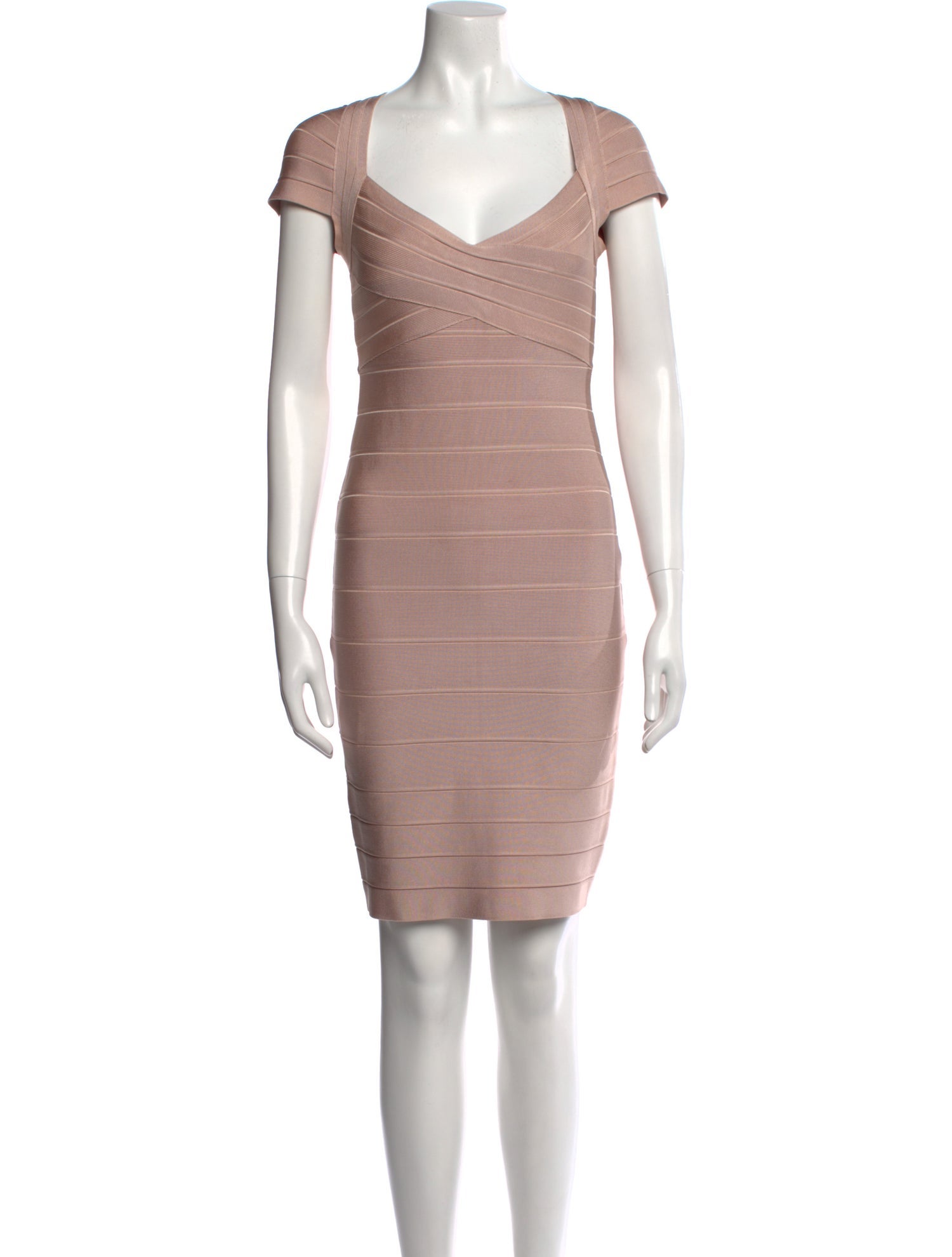 Herve Leger V-Neck Mini Dress