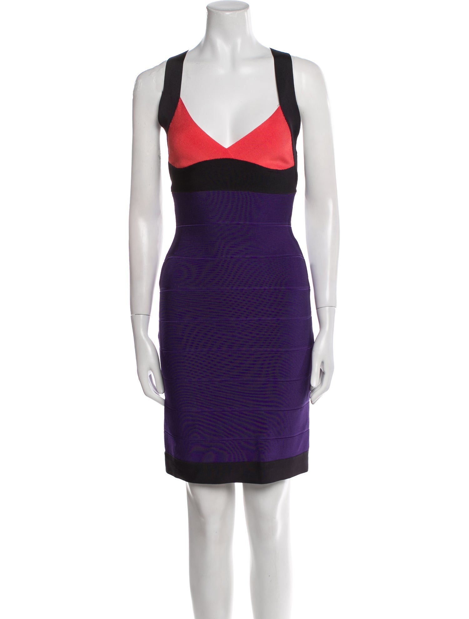 Herve Leger Colorblock Pattern Mini Dress