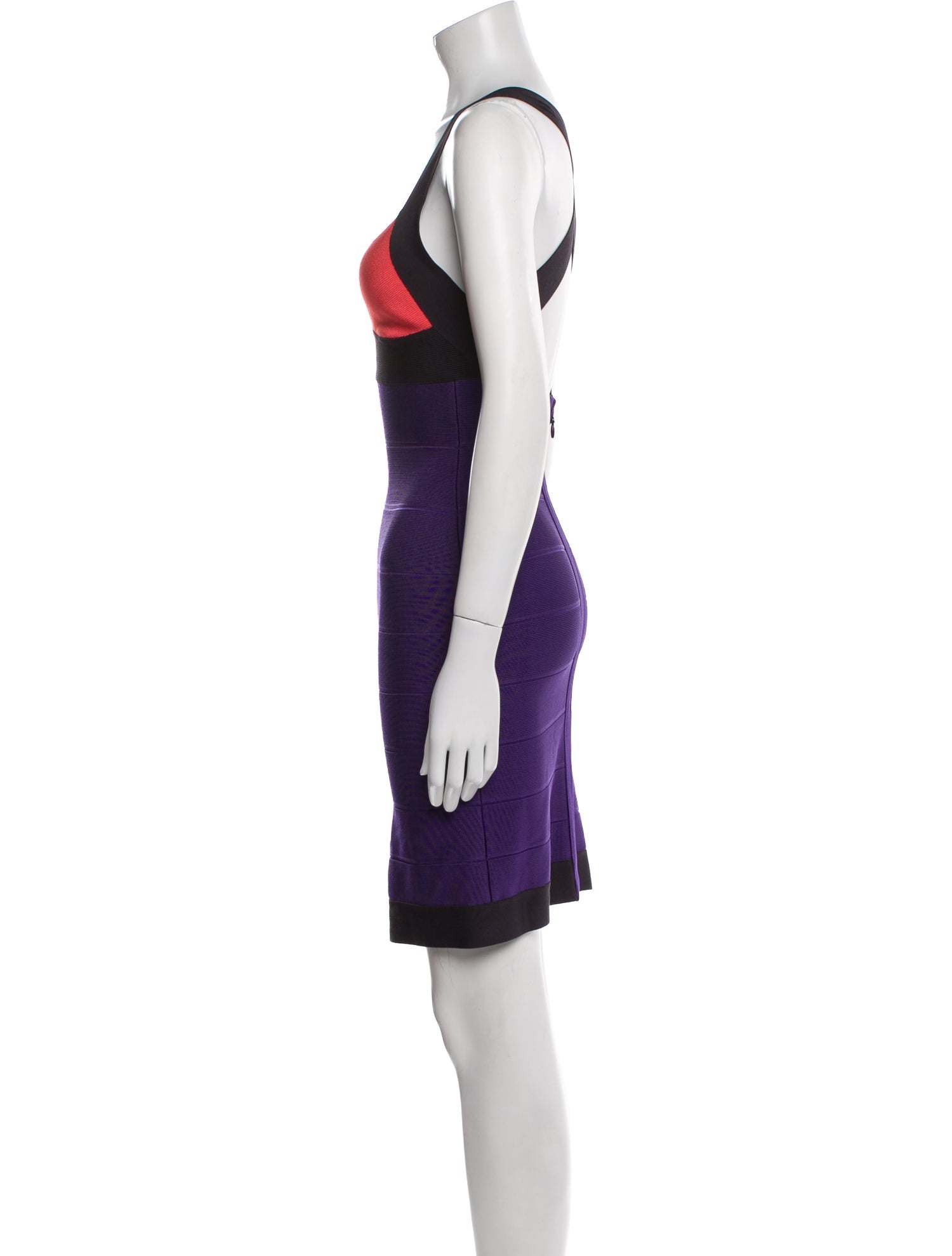 Herve Leger Colorblock Pattern Mini Dress