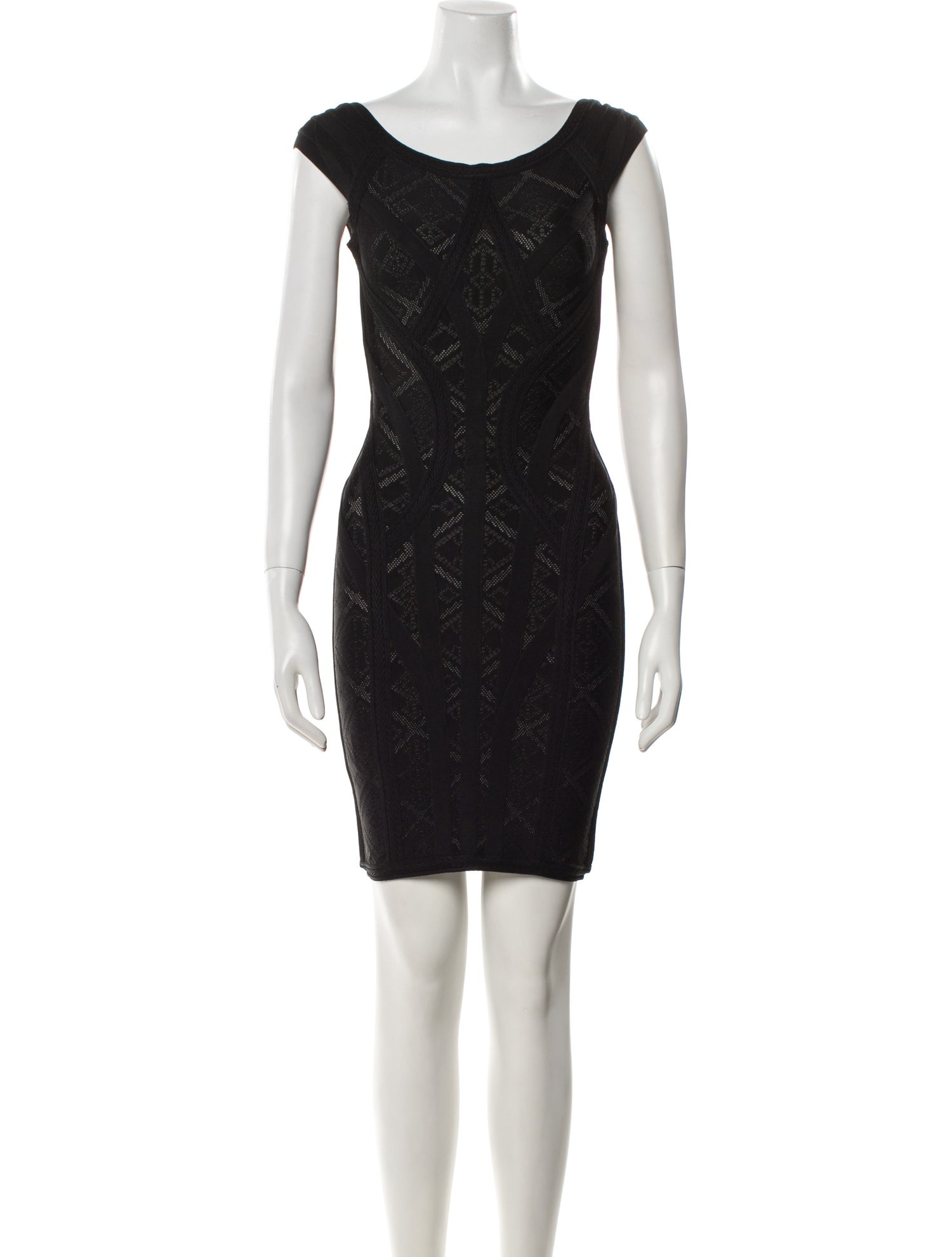 Herve Leger Scoop Neck Mini Dress