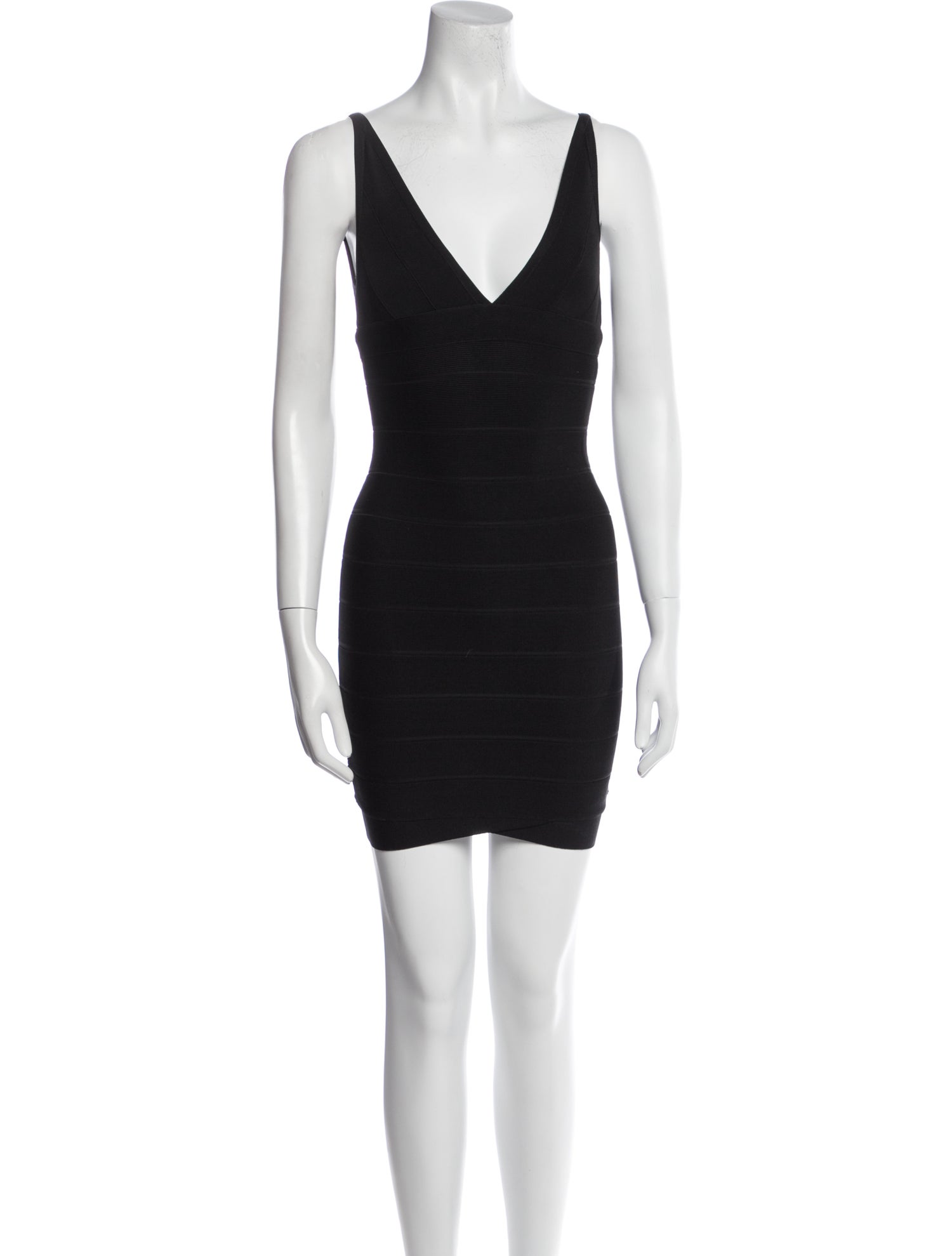 Herve Leger V-Neck Mini Dress