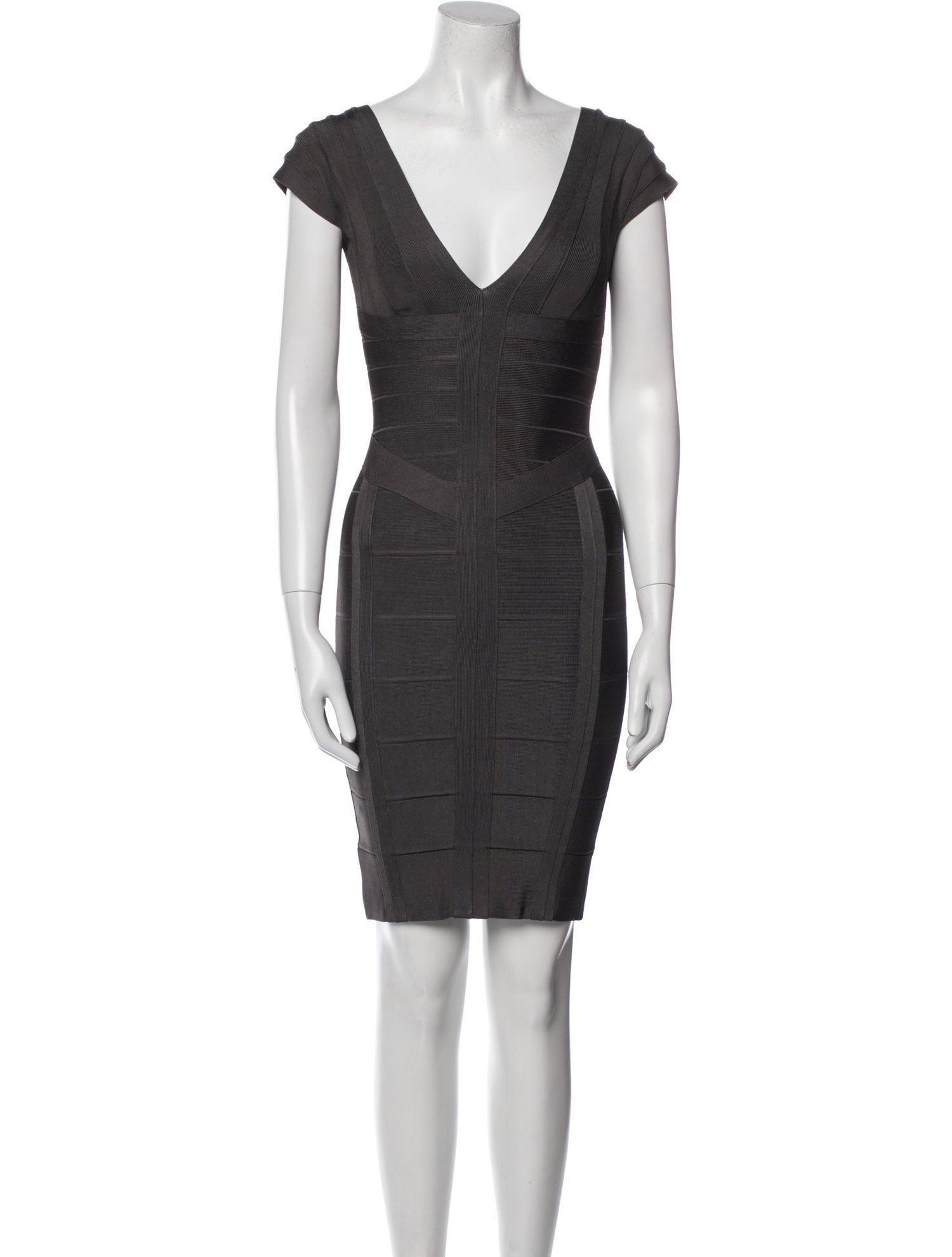Herve Leger V-Neck Mini Dress