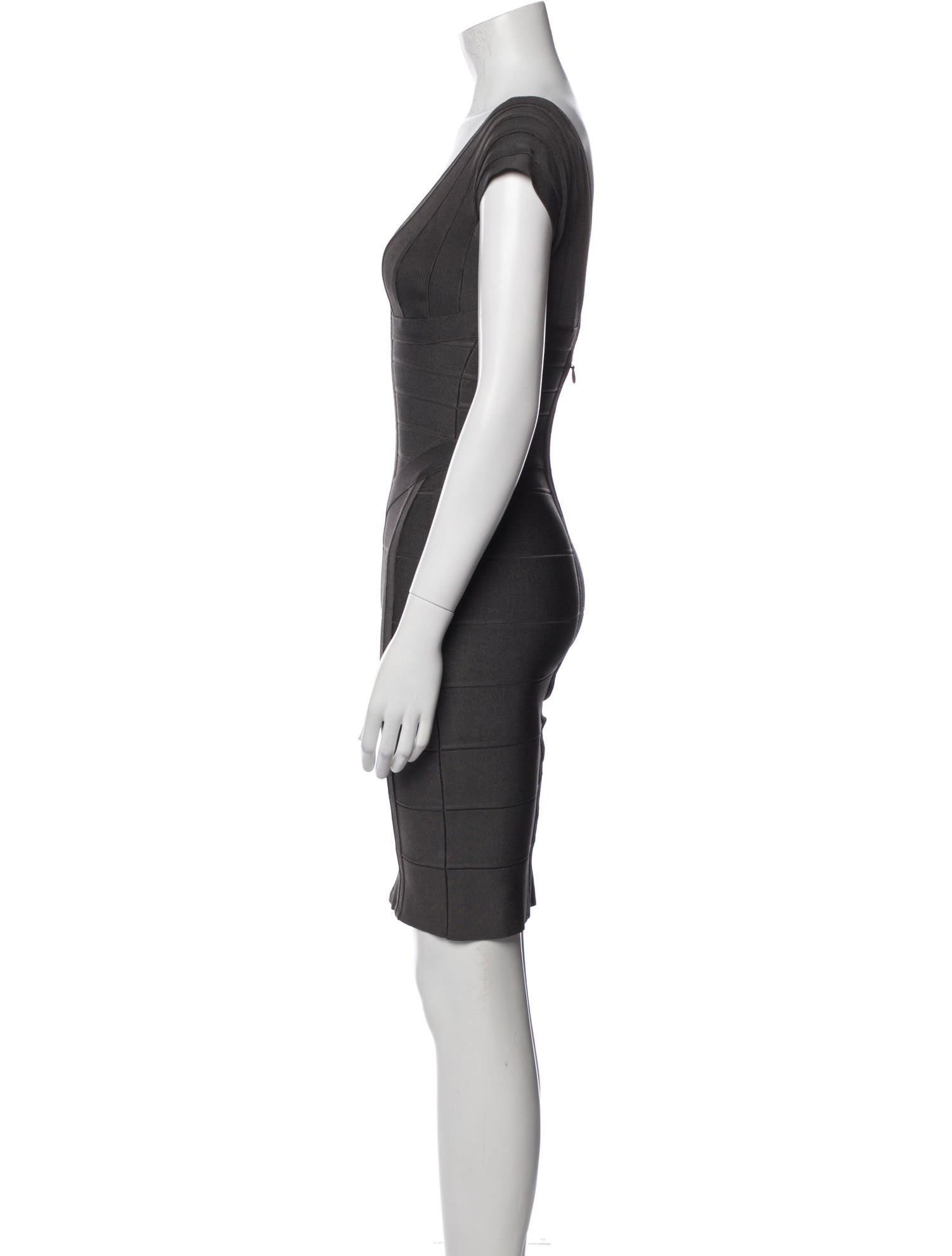 Herve Leger V-Neck Mini Dress